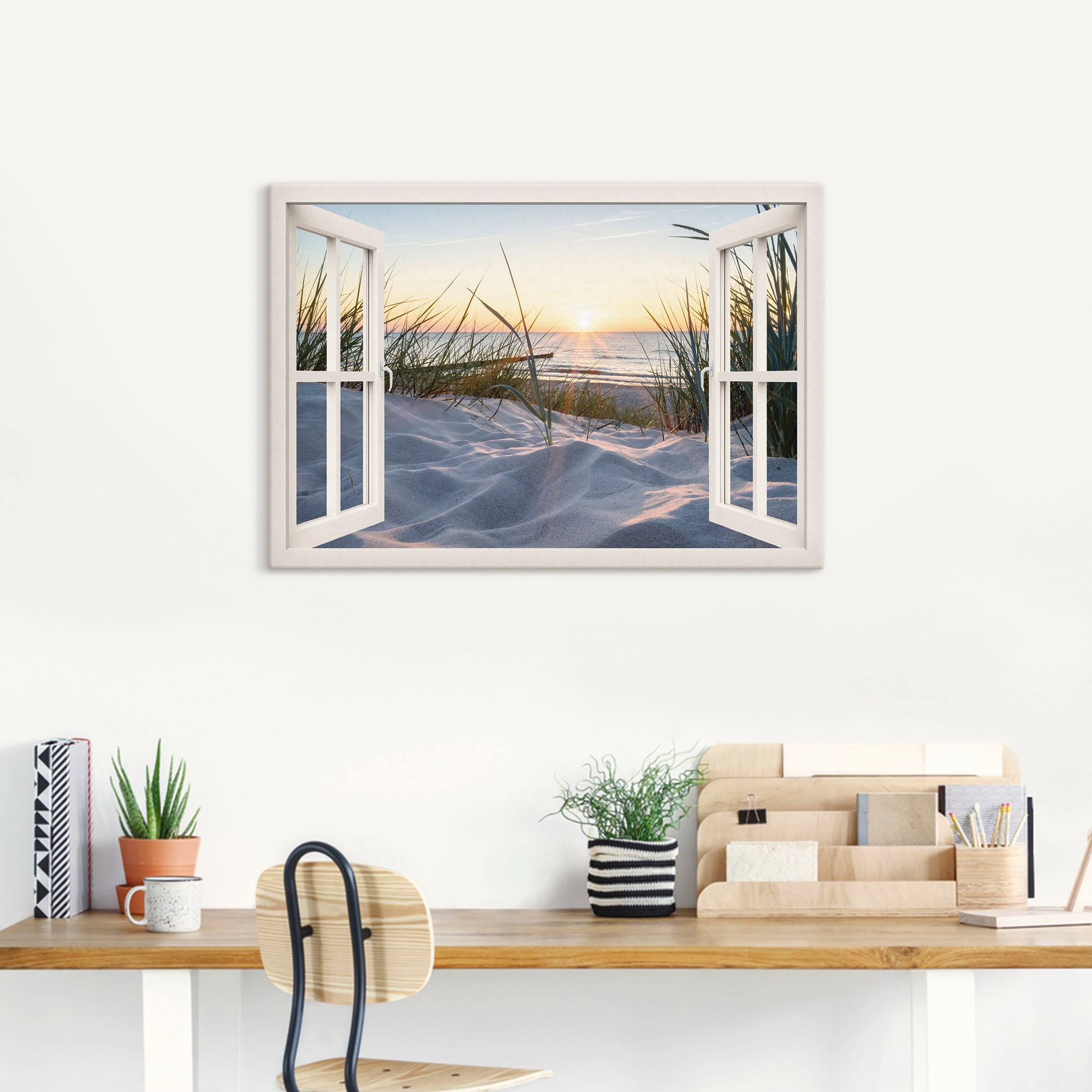 Artland Wandbild »Ostseestrand durchs Fenster«, Meer Bilder, (1 St.) kaufen | Kunstdrucke