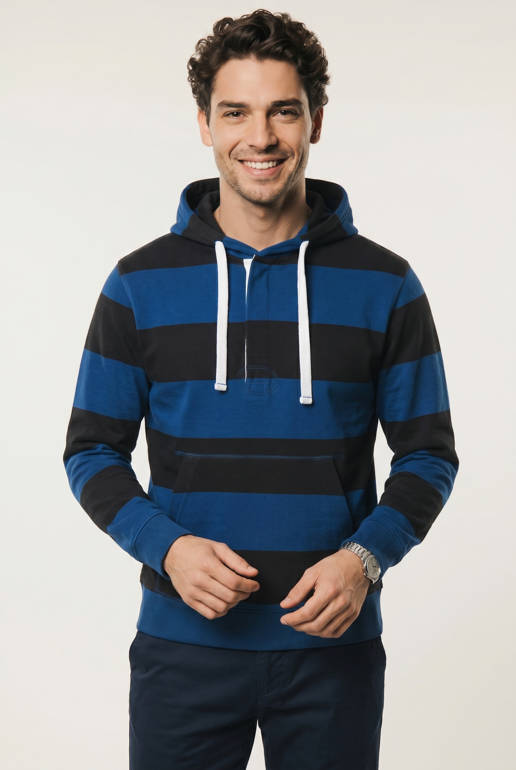 Image of Pepe Jeans Hoodie "JOE STRIPES HOODIE", mit verdeckter Knopfleiste