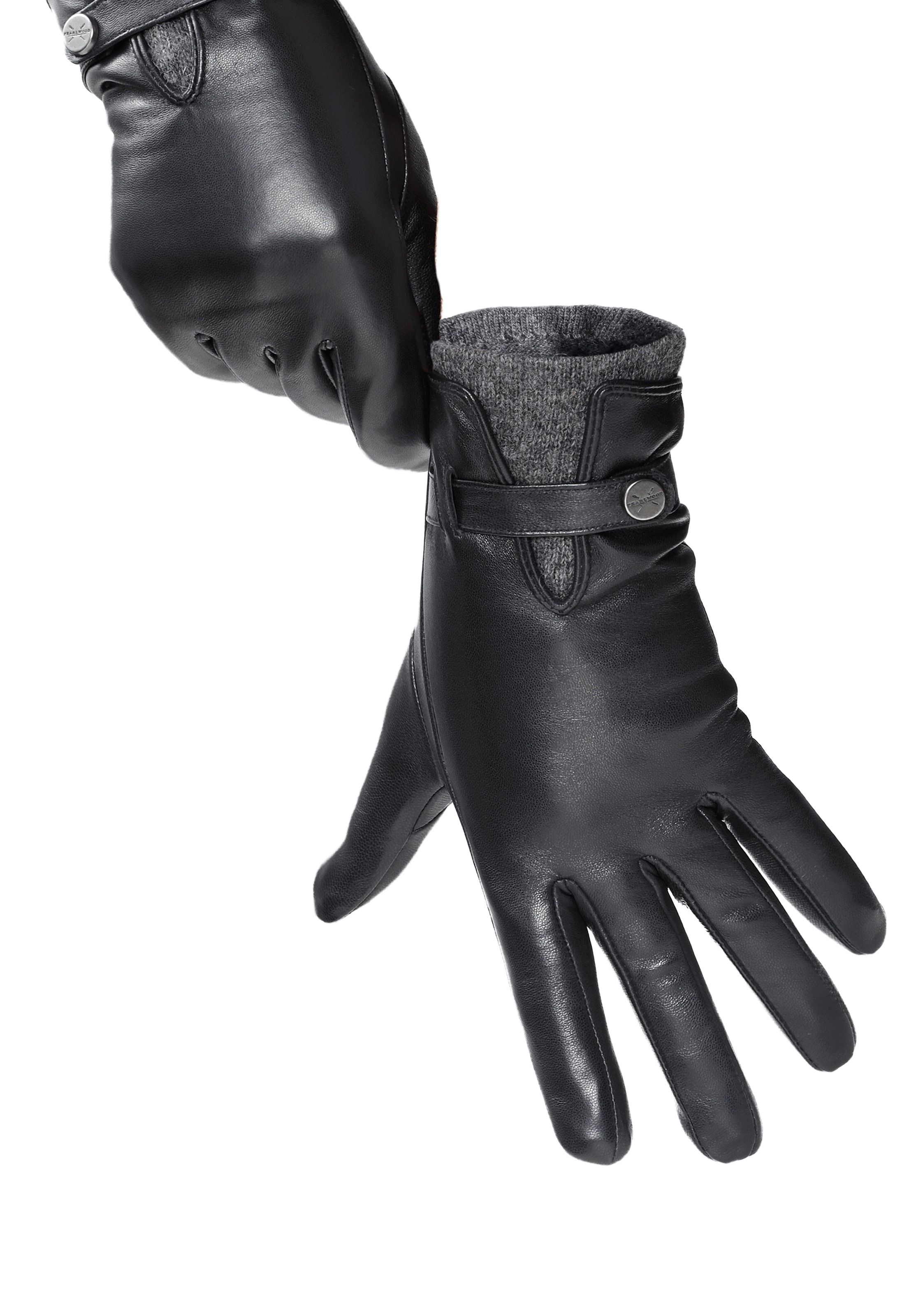 PEARLWOOD Lederhandschuhe »ALICIA«, (1 Paar), Original PEARLWOOD Druckknopf