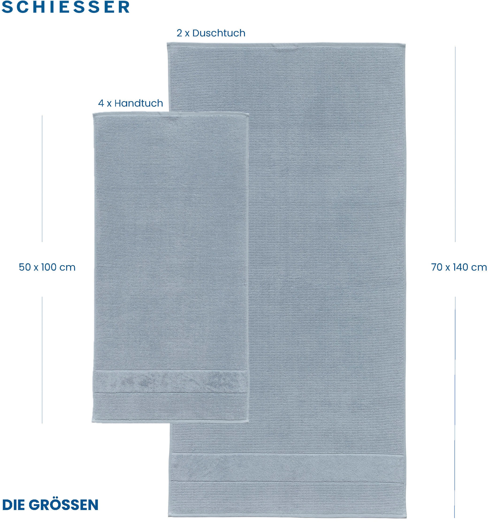 Schiesser Handtücher »Turin im 4er Set aus 100% Baumwolle«, (4 St.),  Reiskorn-Optik, MADE IN GREEN by OEKO-TEX®-zertifiziert jetzt kaufen | Gästehandtücher