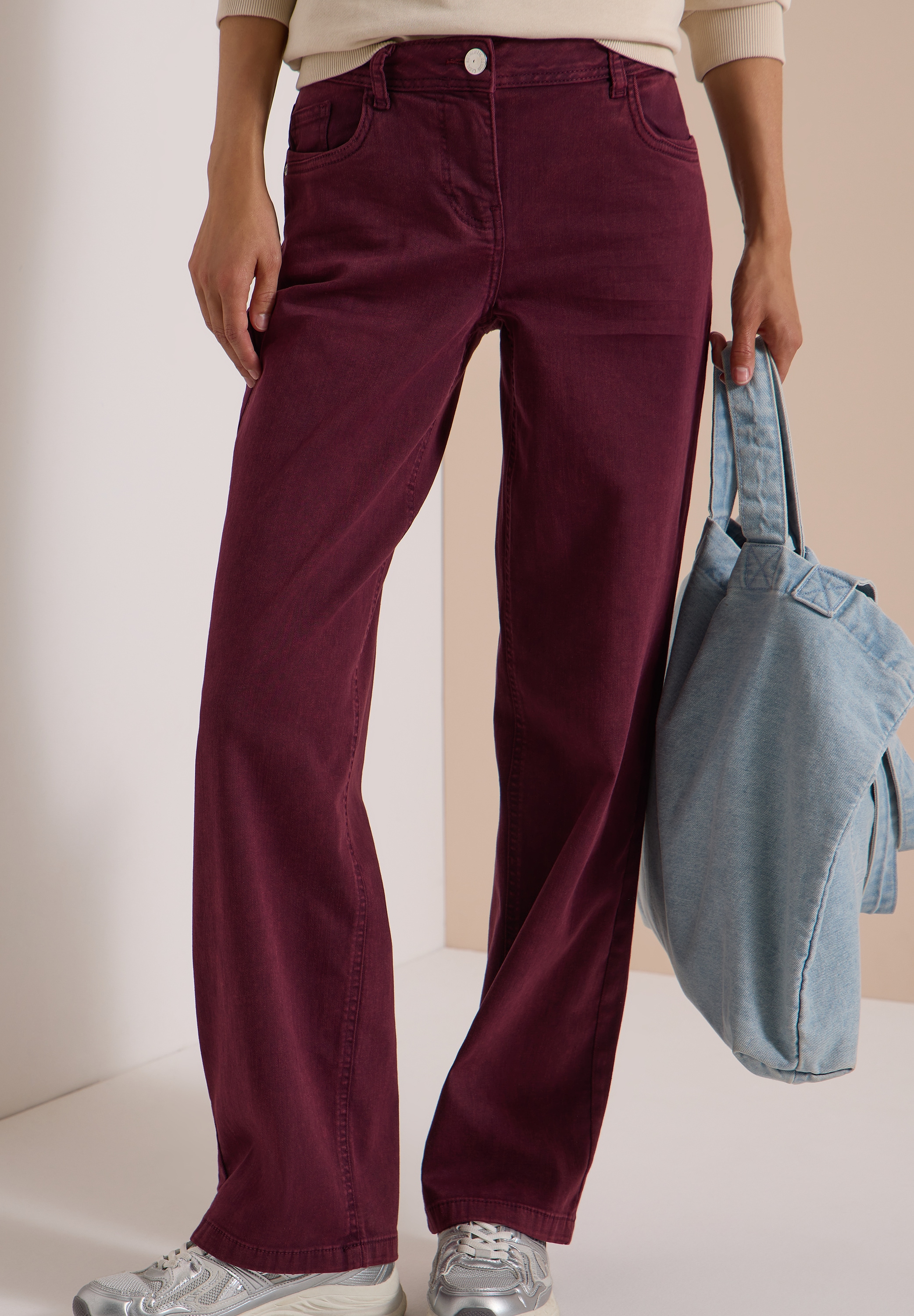 Cecil Loose-fit-Jeans »Sytel Neele Color« Denim im gefärbten Look mit weitem Bein