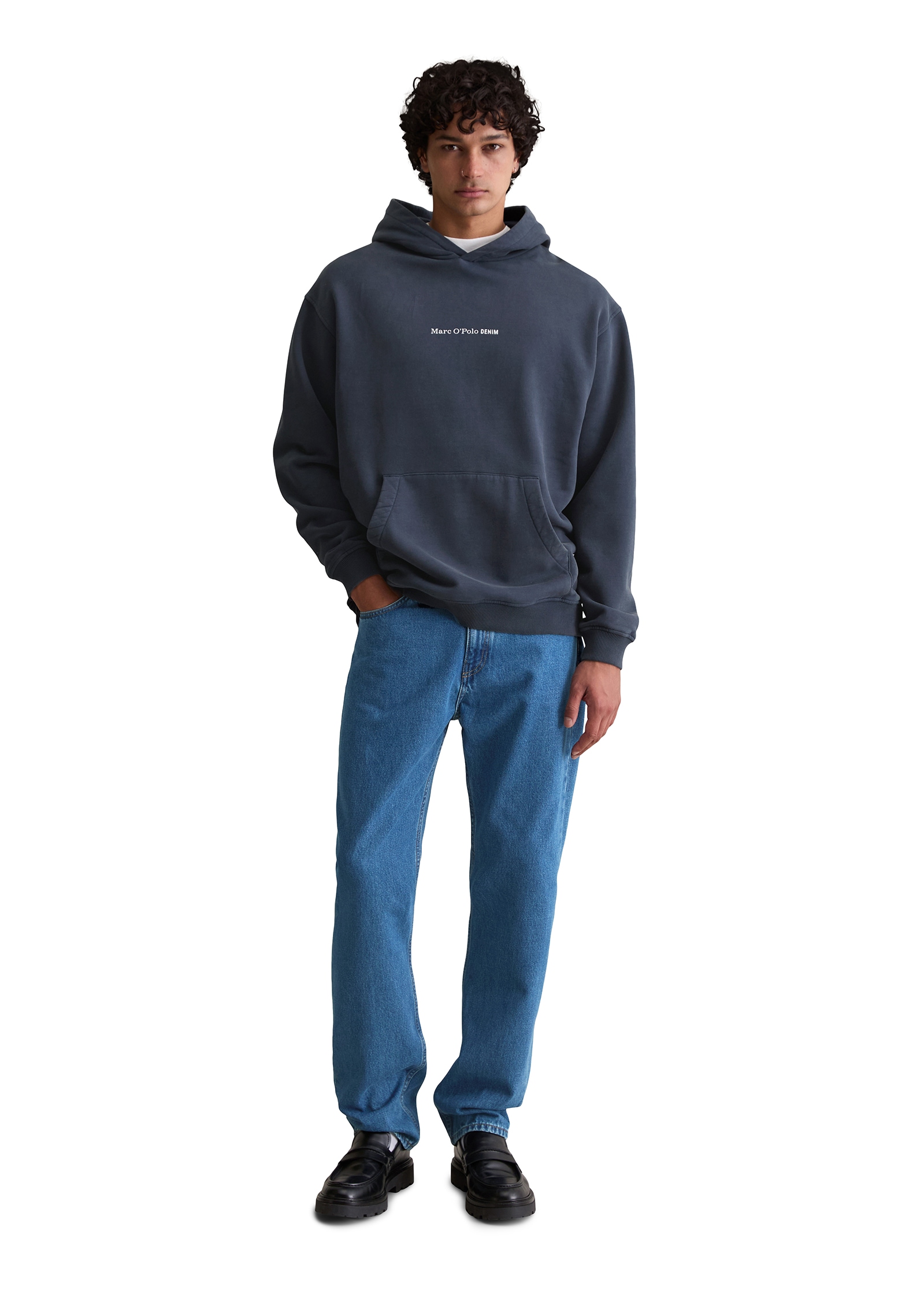 Marc O'Polo DENIM Hoodie , relaxed fit, Kängurutasche, Logoschriftzug
