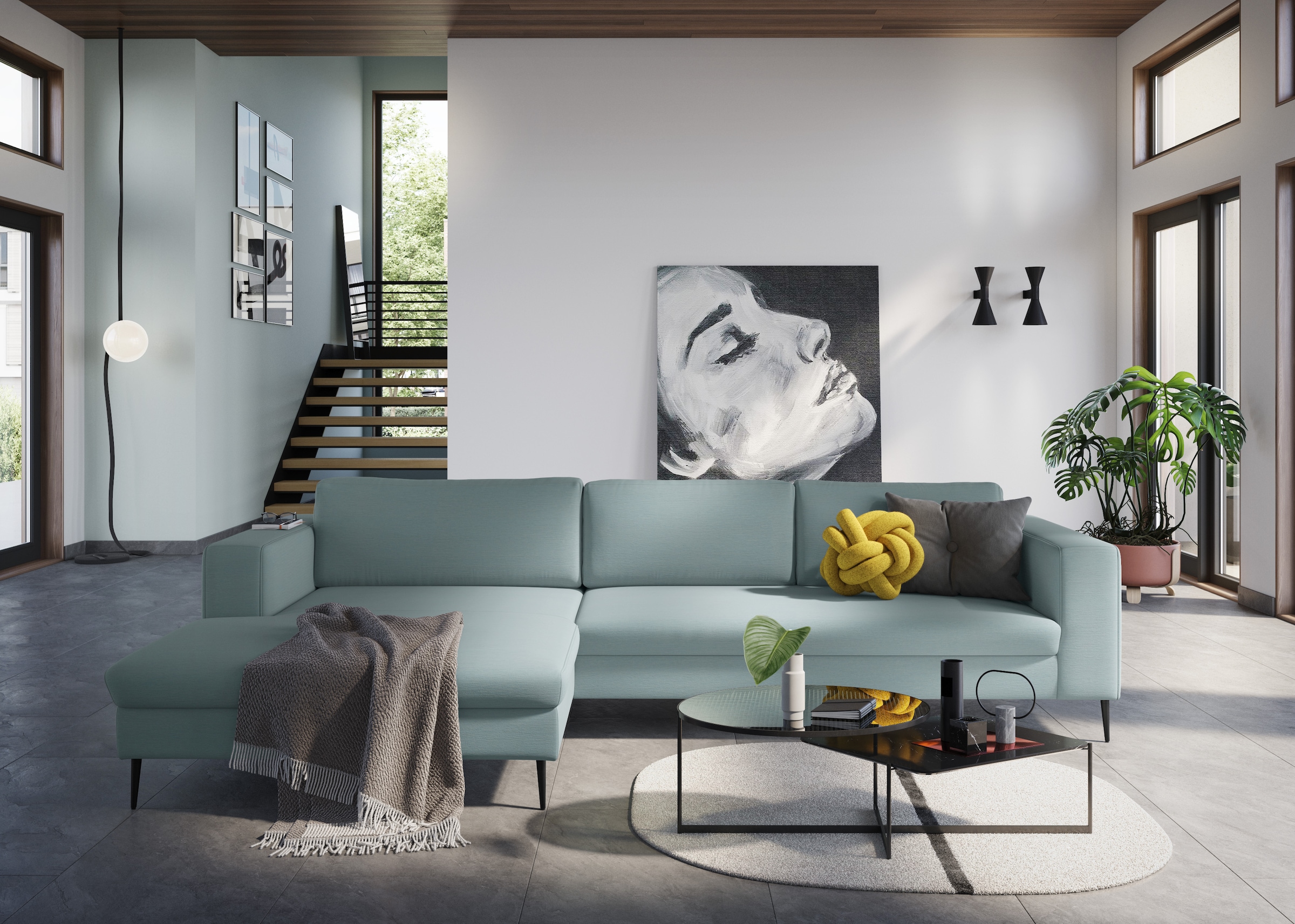 DOMO collection Ecksofa »Modica, zeitlos und elegant, L-Form« moderne Optik mit extrabreiter Recamiere, auch in Cord