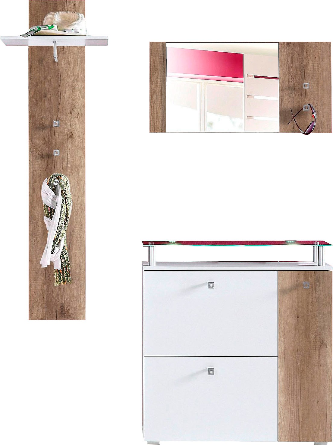 Image of Paroli Garderoben-Set, (Set, 3 St.), mit Glasablage bei Ackermann Versand Schweiz