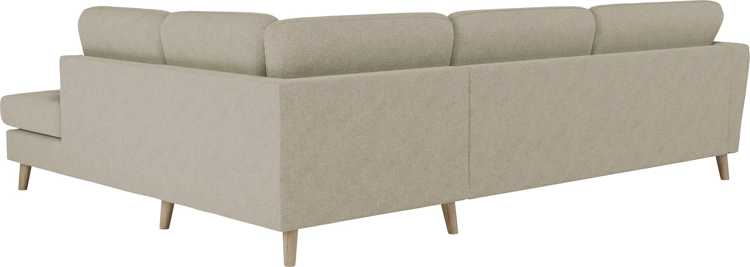 Home affaire Ecksofa »MARSEILLE 278/202 cm, L-Form, Ottom. rechts/links, verschiedene Bezüge«, Massivholzbeine Eiche, Landhausstil, Wellenunterfederung