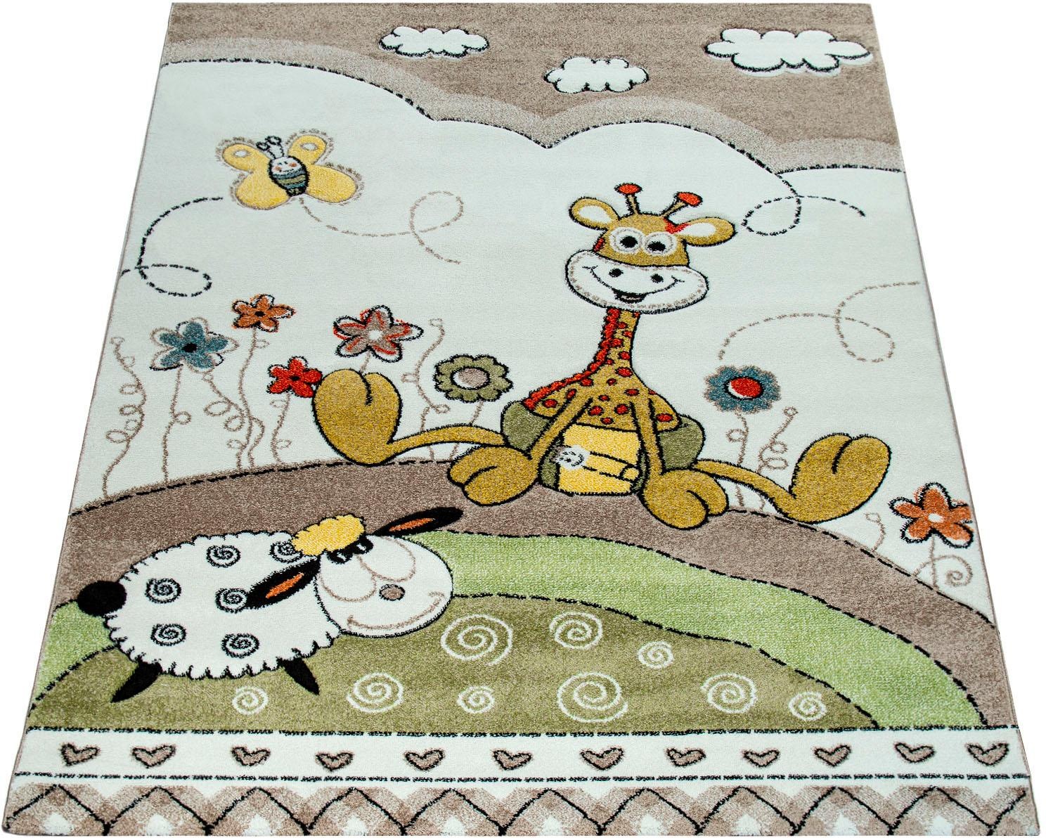 Image of Paco Home Kinderteppich »Cosmo 212«, rechteckig, 18 mm Höhe, 3D-Design, niedliches Motiv Tiere, Kinderzimmer bei Ackermann Versand Schweiz