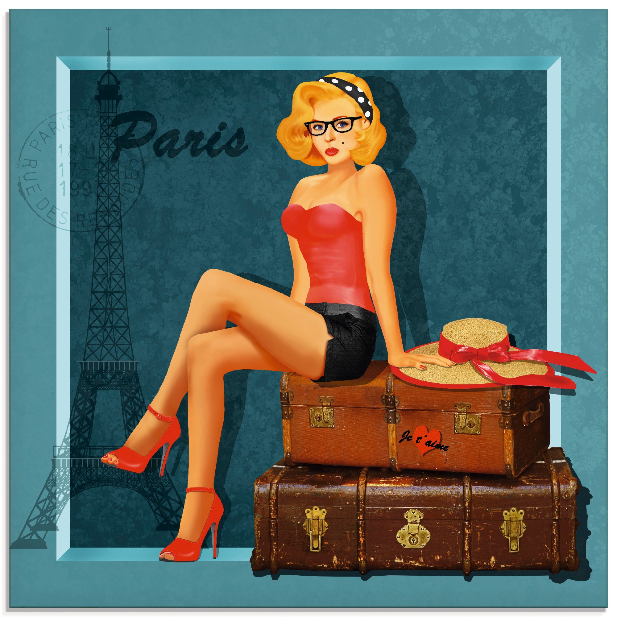 Image of Artland Glasbild »Reise nach Paris«, Frau, (1 St.) bei Ackermann Versand Schweiz