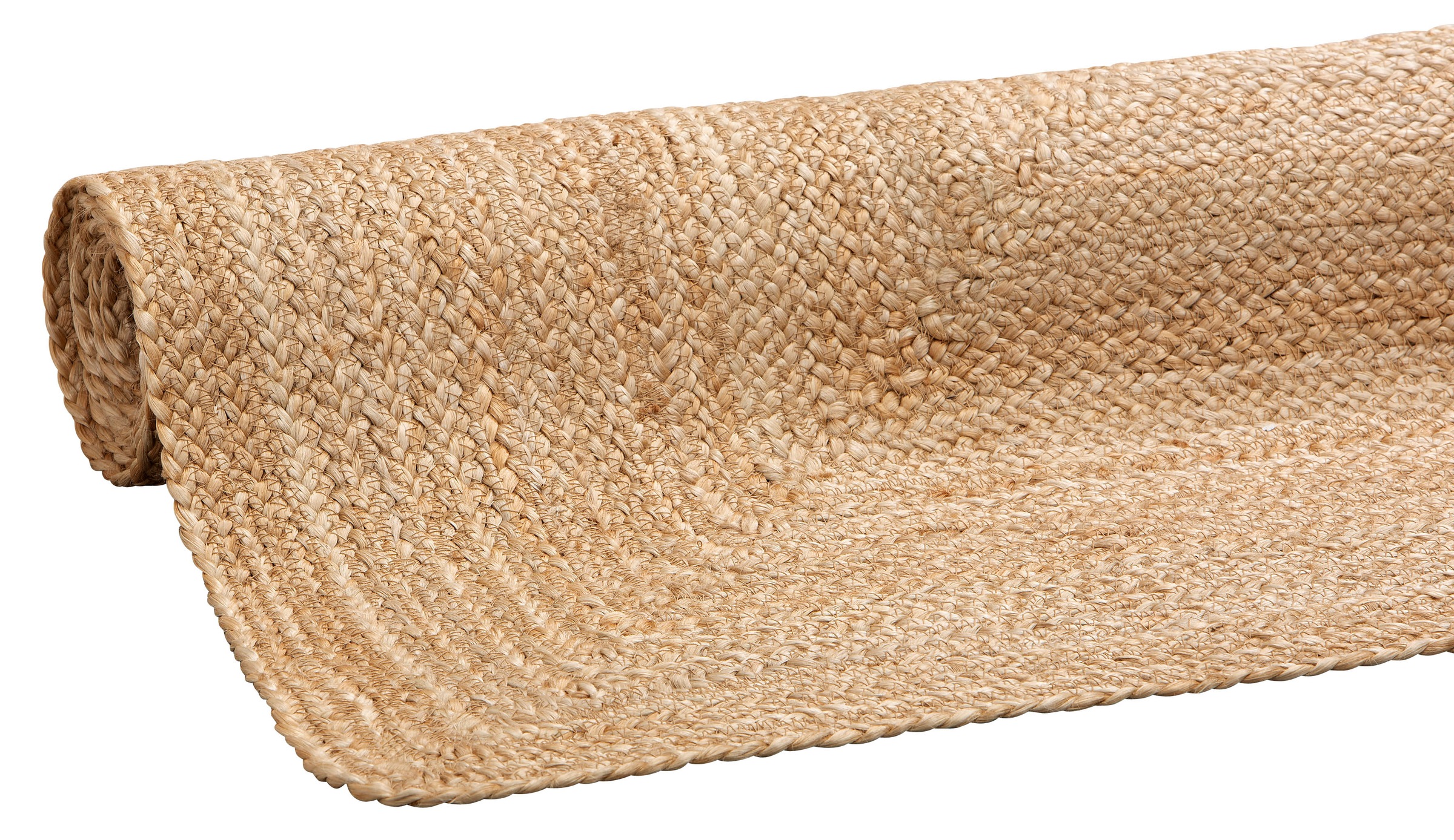my home Teppich »Naturala, Jute-Teppich, handgefertigt«, rechteckig, 5 mm Höhe, Naturprodukt, Jute, Boho, Wendeteppich, Wohnzimmer, Esszimmer
