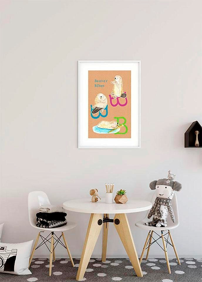 Komar Poster Animal Wohnzimmer Trouver Buchstaben, St.), sur Schlafzimmer, »ABC (1 B«, Kinderzimmer