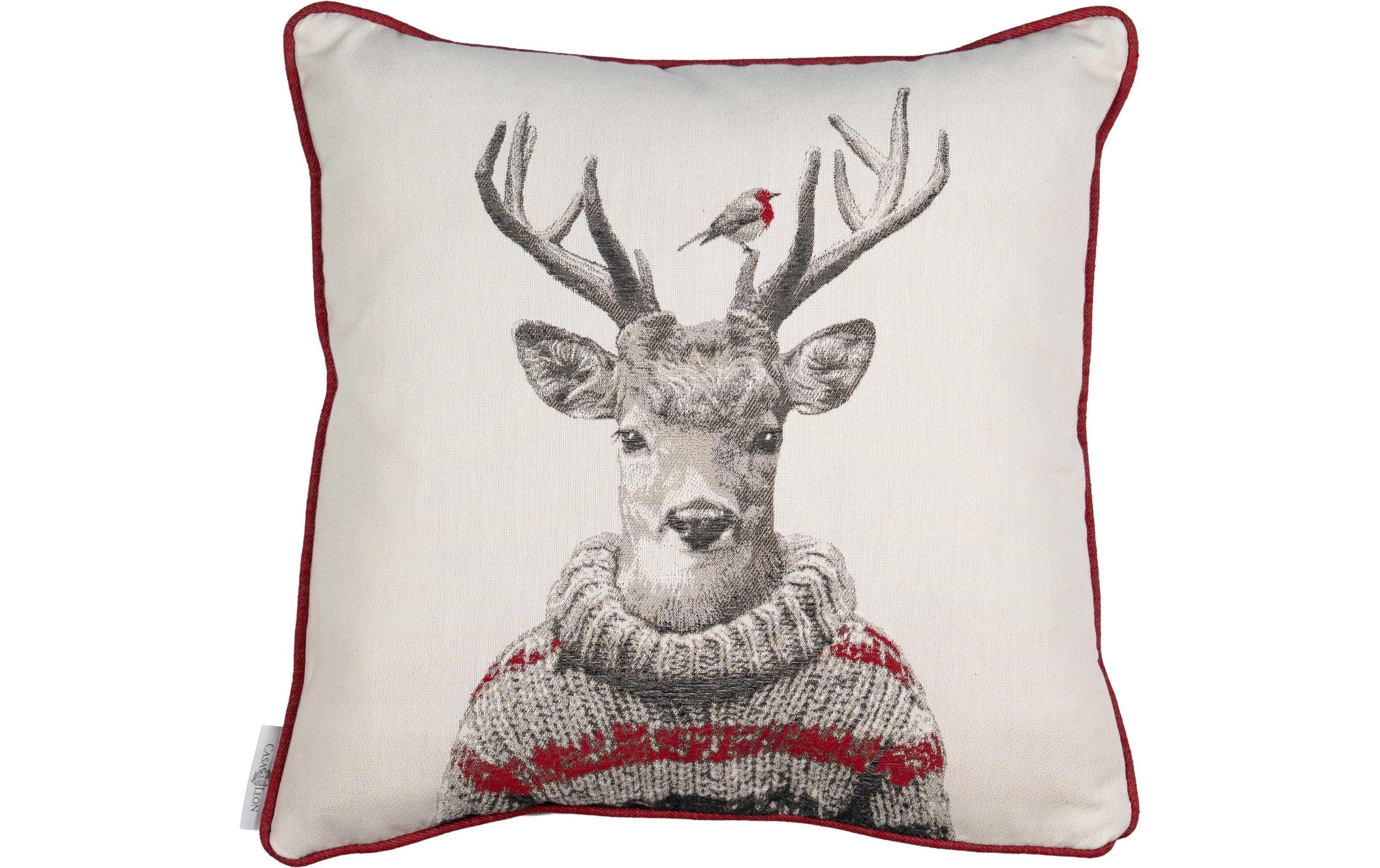 Image of Casa Leon Kissenbezug "Kissenhülle Hirsch mit Pullover 45 x 45 cm"