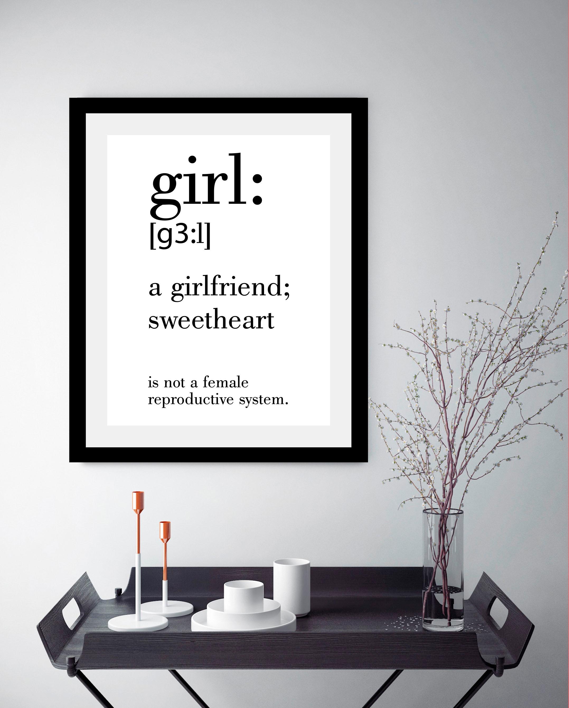 queence Image »Girl« HD Premium Poster-Druck inkl. Holzrahmen