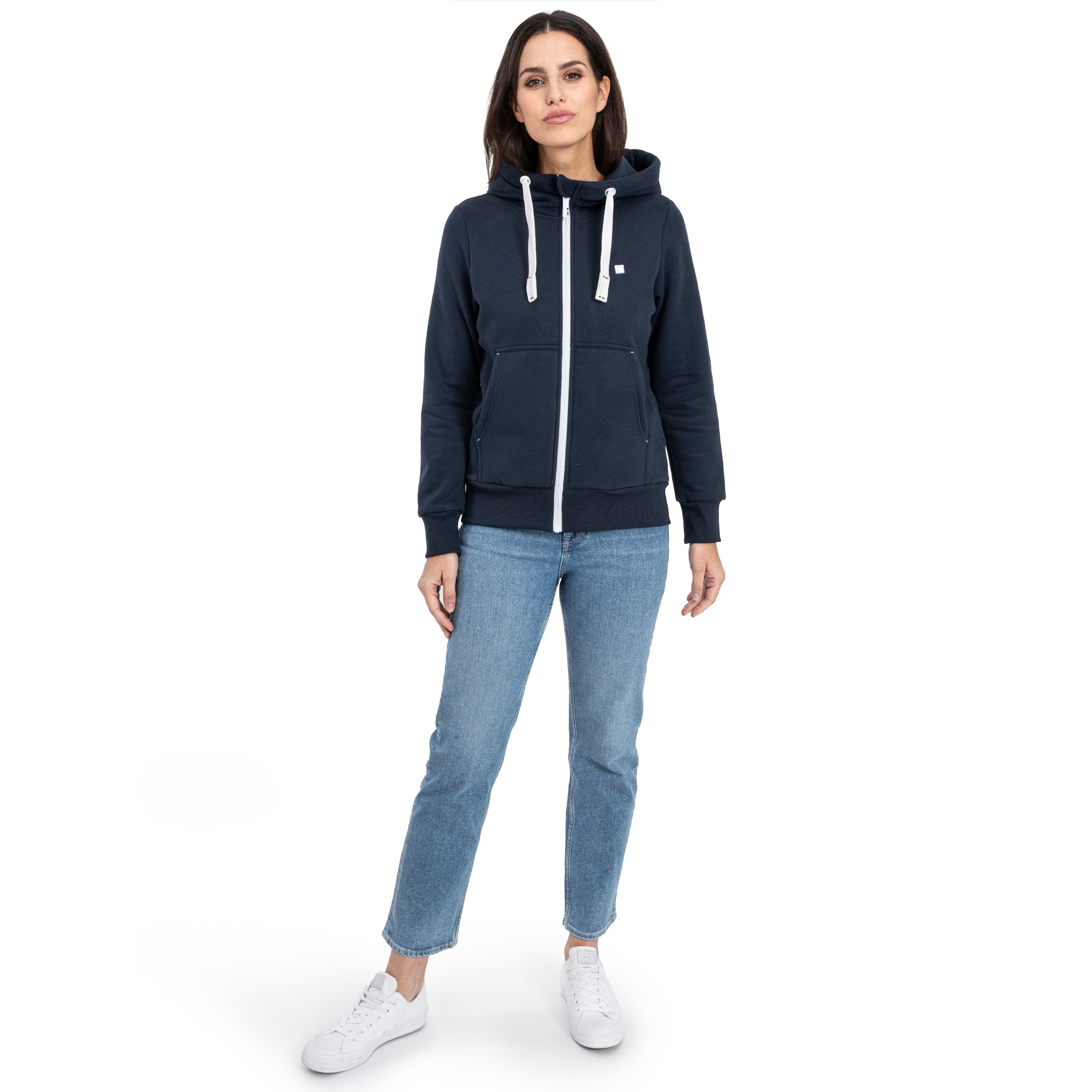 DEPROC Active Kapuzensweatjacke »FinjaCMYK II«, weiche Fleecejacke mit Kängurutasche