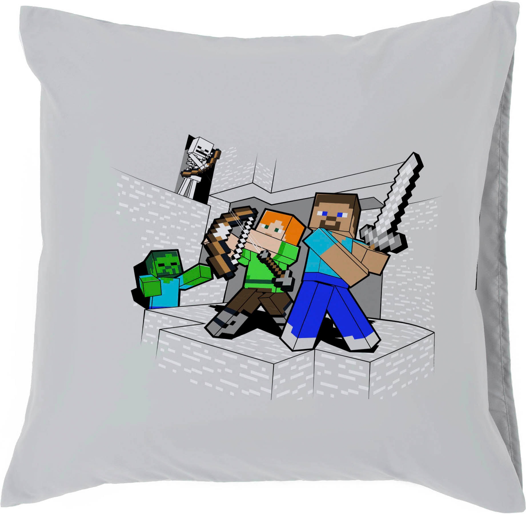 Minecraft Linge de lit pour enfants »Minecraft Fight Back« 2 100% coton