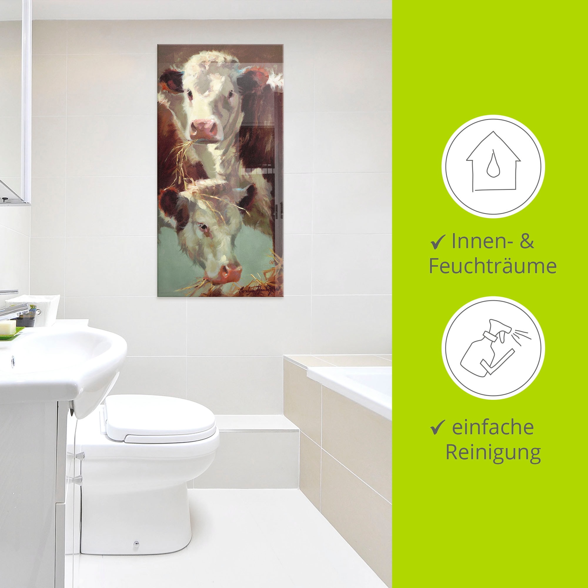 Artland Tableau en verre »Kauen und Schlucken« 1 cuis tlg. in verschiedenen Grössen