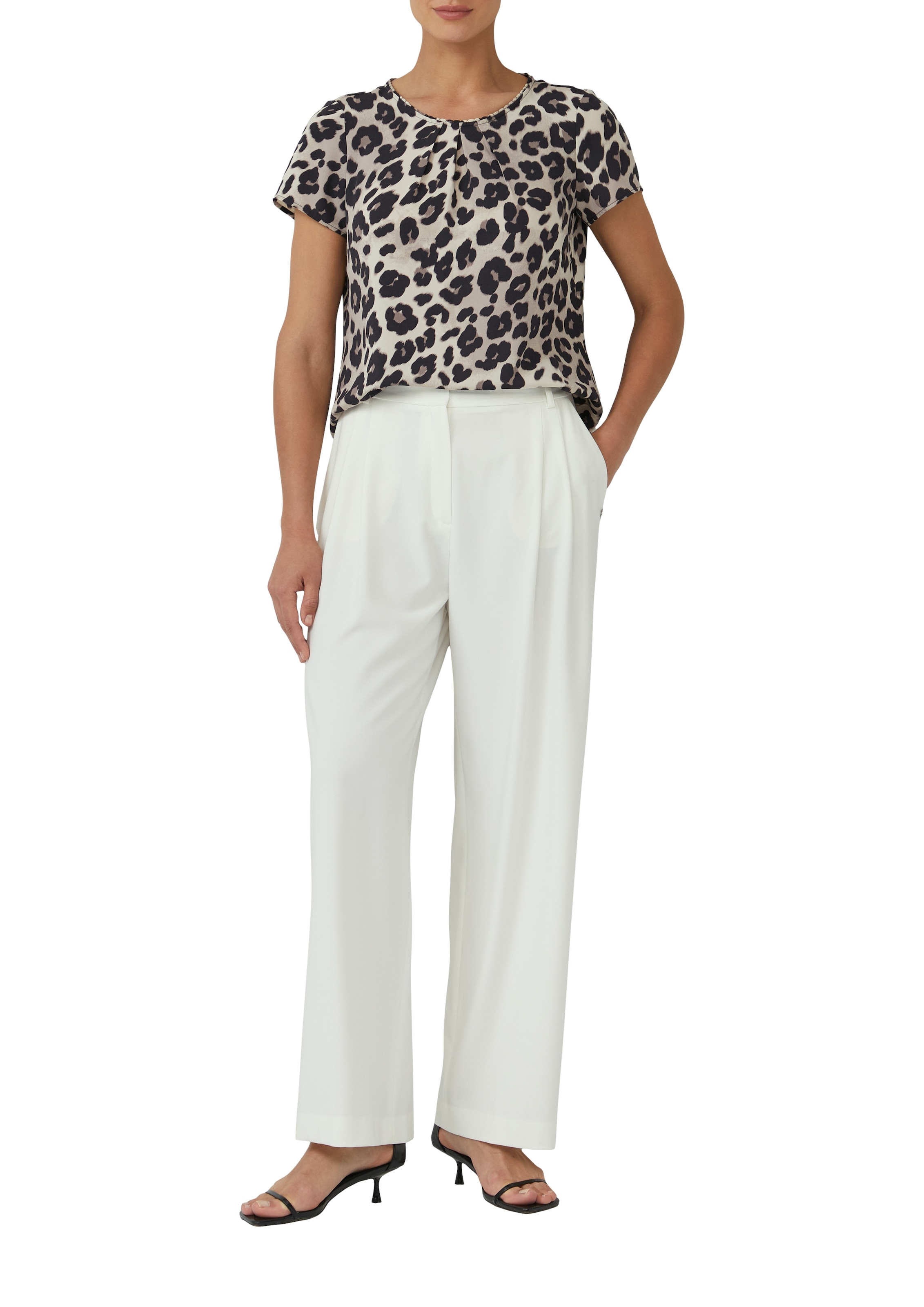 s.Oliver BLACK LABEL Kurzarmbluse, mit All-Over Print