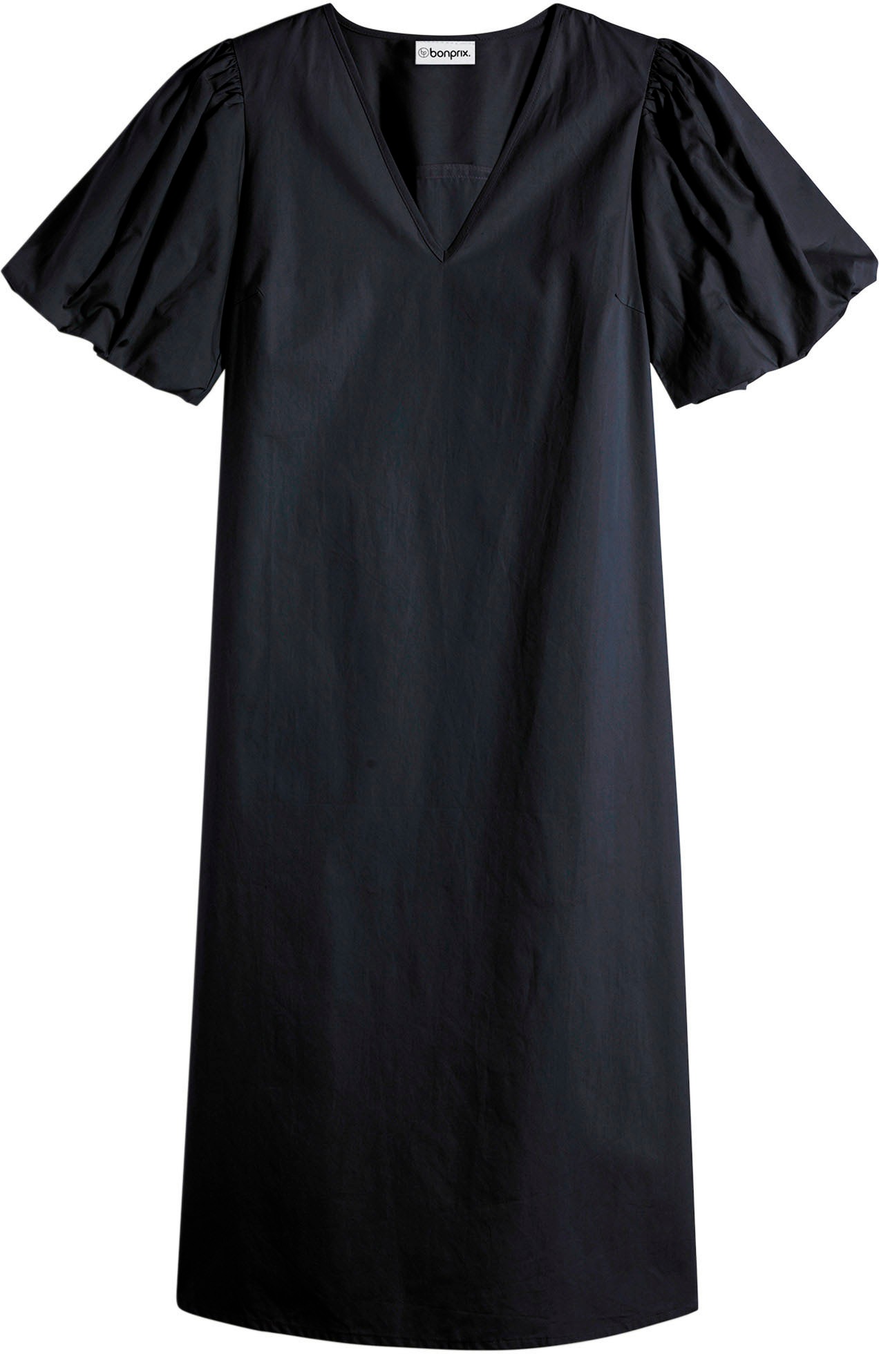 bonprix Midikleid aus reiner Baumwolle, A-Linie Passform, halbarm, eleganter Stil
