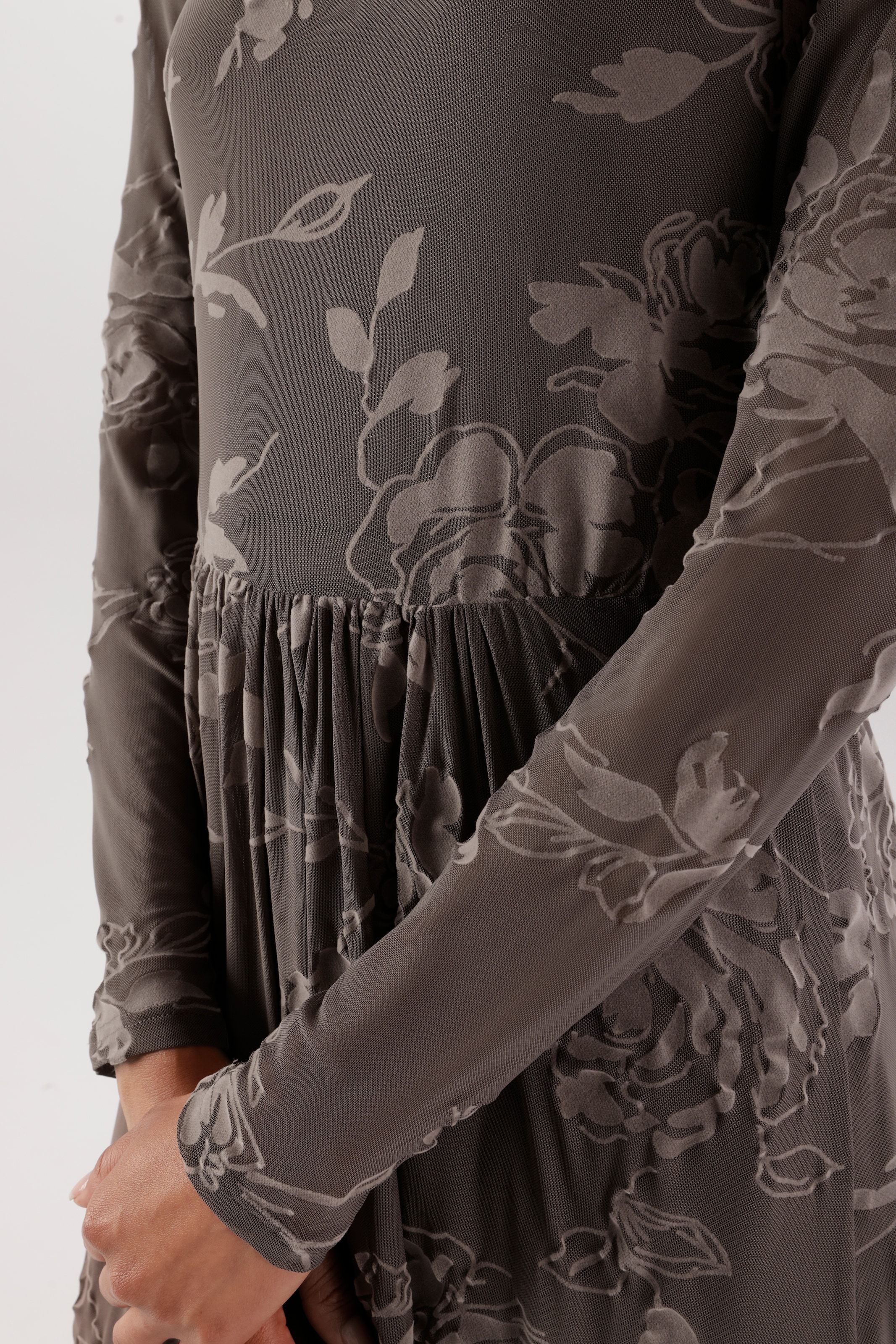 Aniston SELECTED Midikleid in florale Ausbrenner-Optik und Mesh-Qualität - NEUE KOLLEKTION