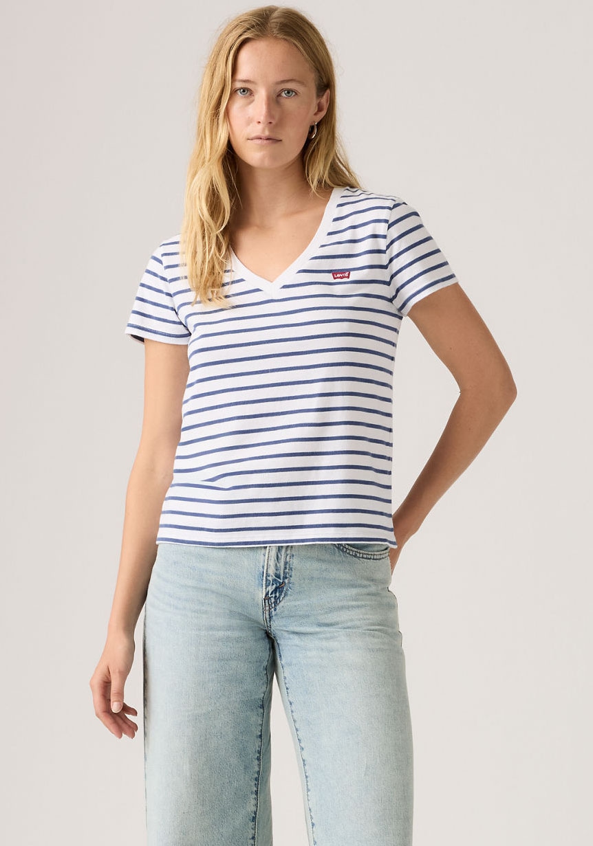 Image of Levis V-Shirt "PERFECT VNECK" mit Mini-Batwing-Logostickerei