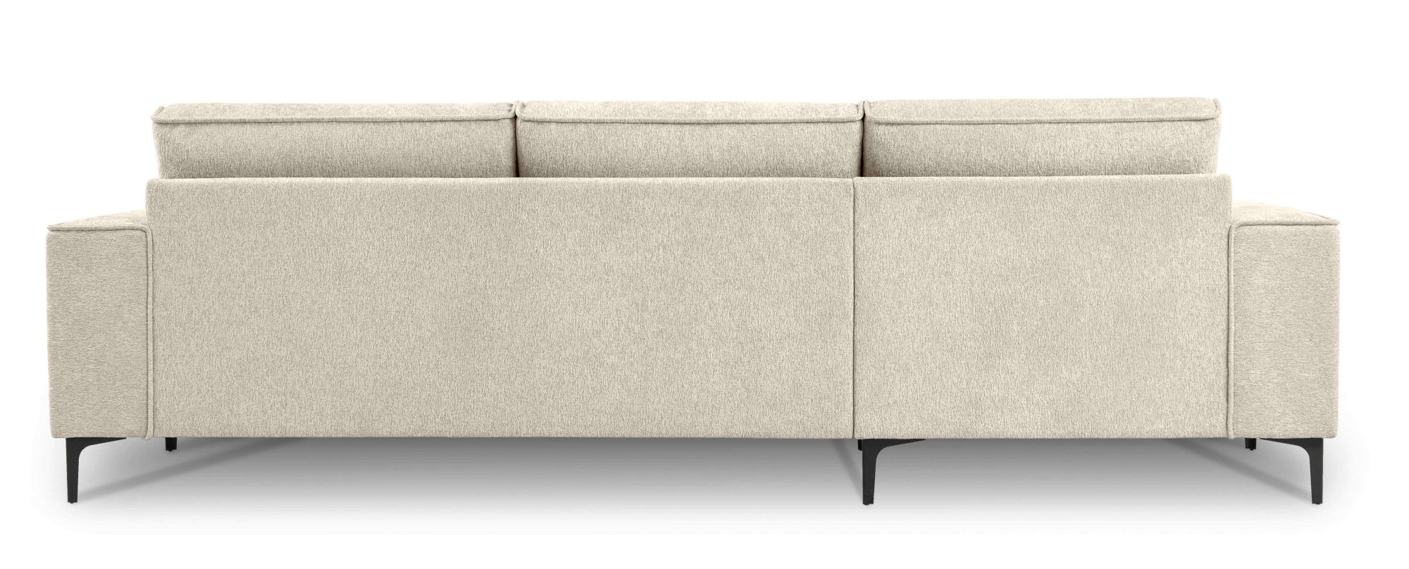 Places of Style Ecksofa »Polsterecke Oland, Struktur, Flachgewebe, Luxus-Microfaser, Boucle«, L-Form, 280 cm, Wellenunterfederung, Skandi-Design, Metallfüsse