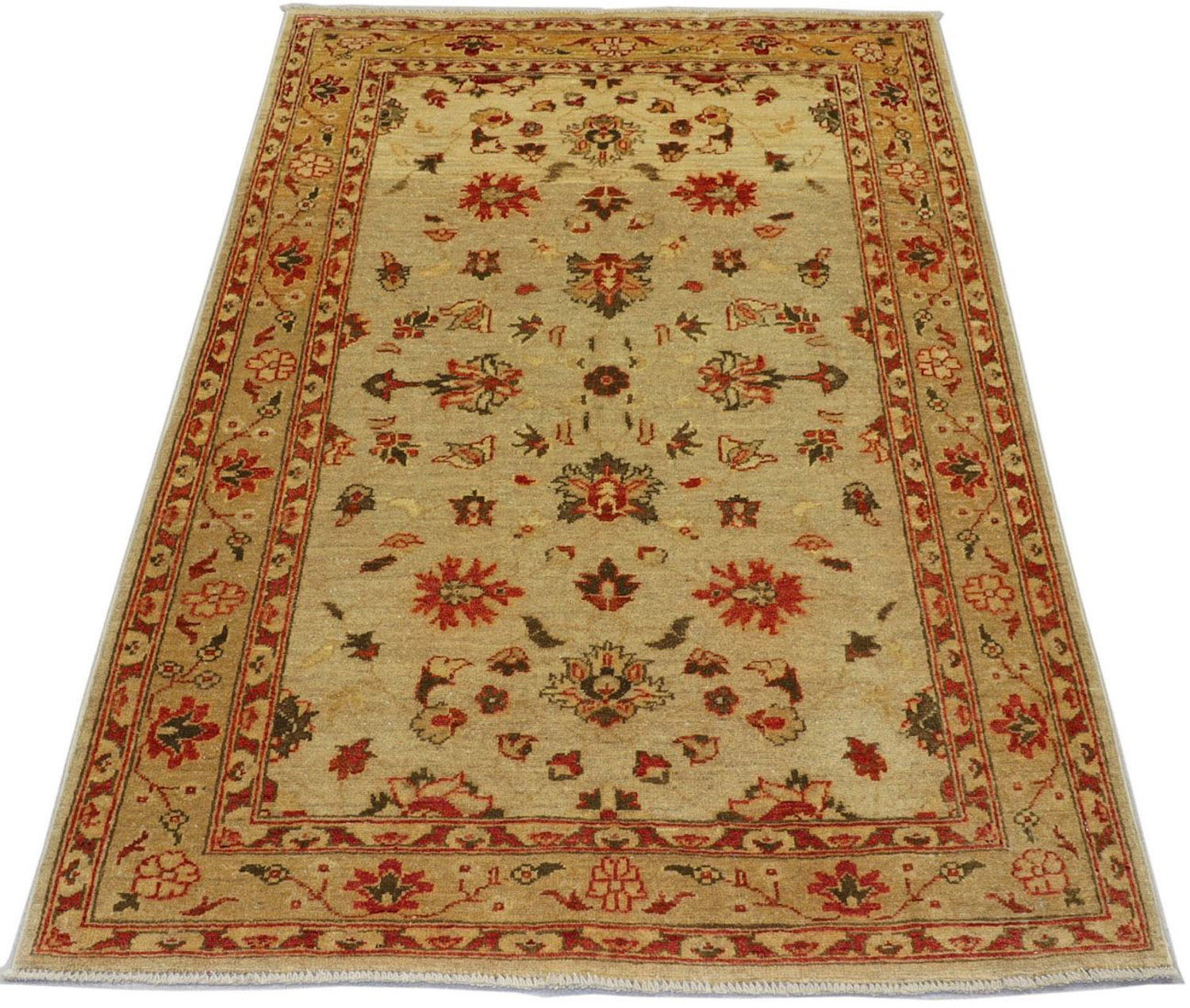 Image of morgenland Wollteppich »Ziegler Blumenmuster Beige scuro 172 x 114 cm«, rechteckig, 0,7 mm Höhe, Handgeknüpft bei Ackermann Versand Schweiz