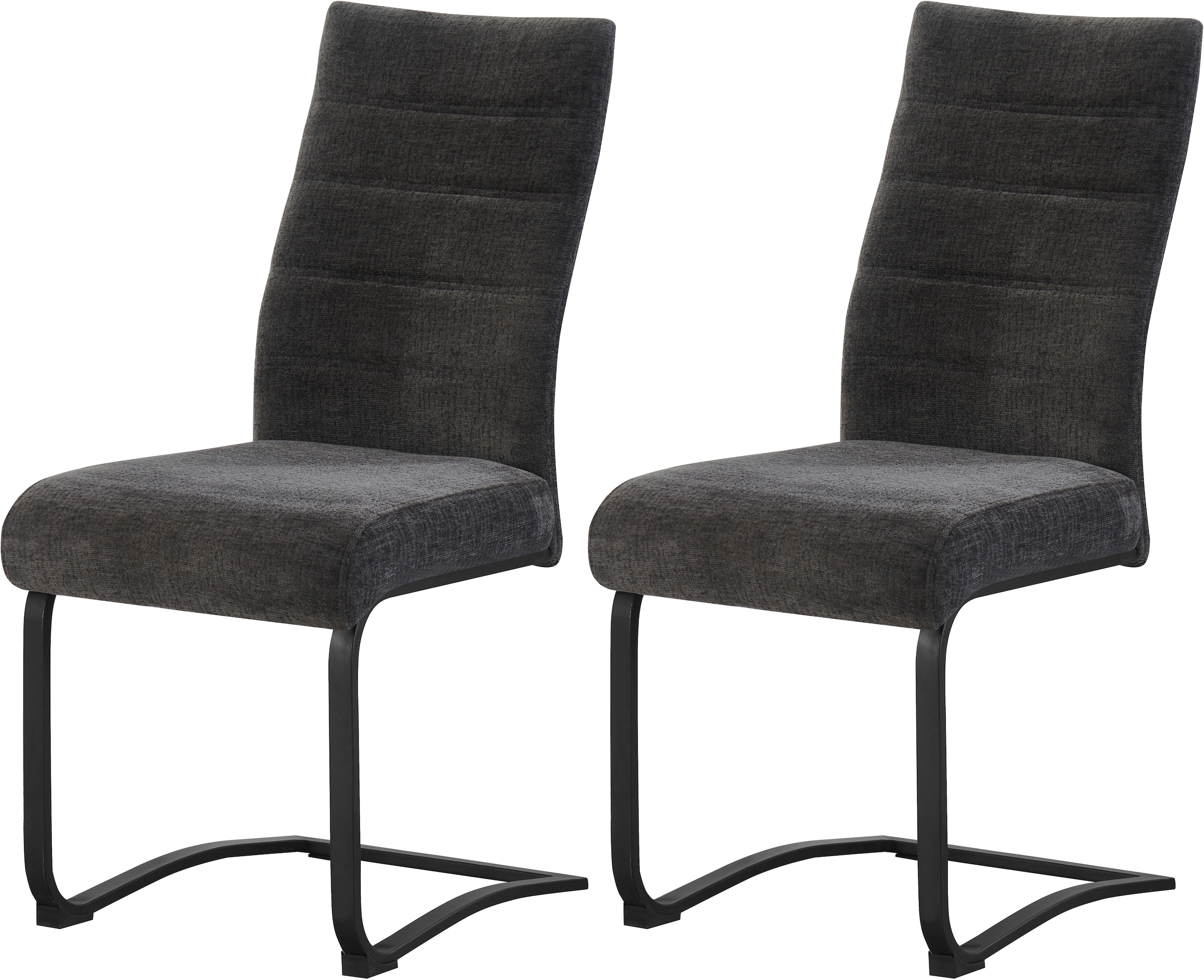 Image of Home affaire Esszimmerstuhl "PICTOU, 2er Set, mit Metallgestell in matt schwarz" (Set) 2 Stk.in verschiedenen Farben, Belsatbarkeit pro Stuhl 120 kg, mit Armlehne