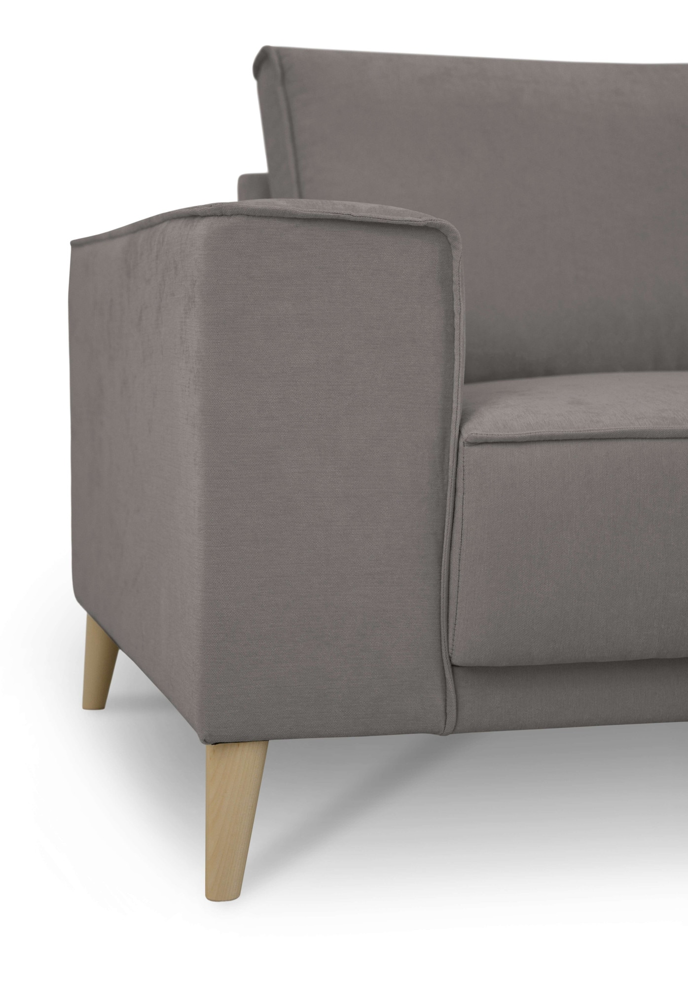 GOODproduct Wohnlandschaft »Oland Skandi, weicher Chenille-Stoff« U-Form, 342 cm, Wellenunterfederung, Skandi-Design, Massivholzfüsse