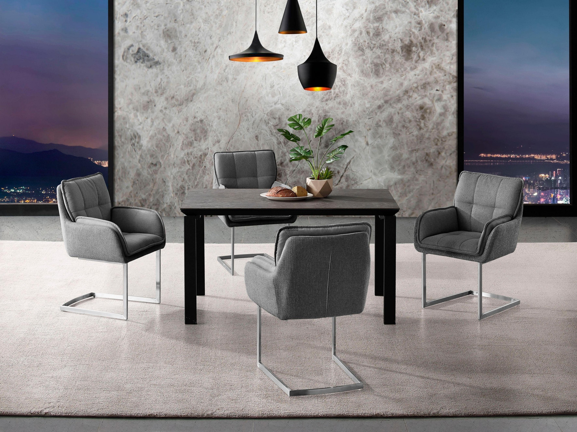 Image of Places of Style Esstisch »Utah«, Gestell aus Metall, Tischplatte in Betonoptik bei Ackermann Versand Schweiz