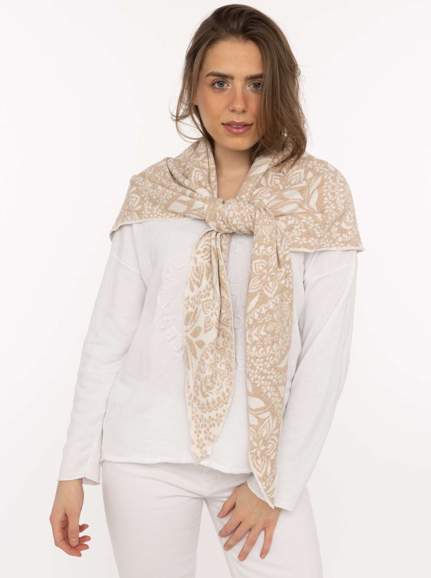 Image of Zwillingsherz Dreieckstuch ""Paisley Blätter"" blumiges Muster, tolles Accessoire, vielseitig tragbar