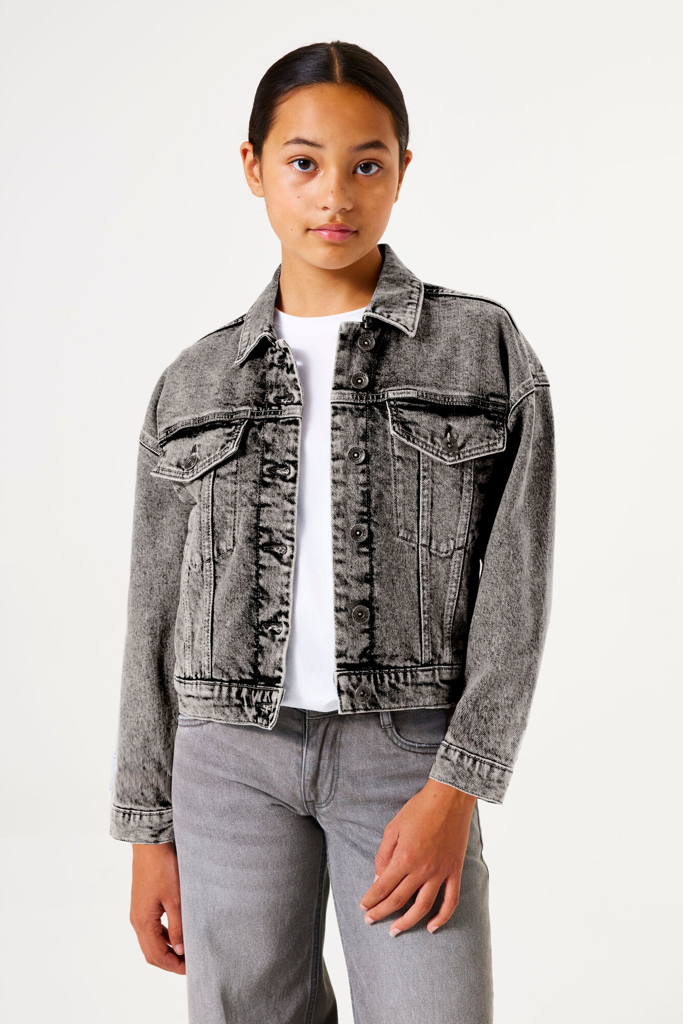 Image of Garcia Jeansjacke ohne Kapuze mit Stretch und Knopfleiste