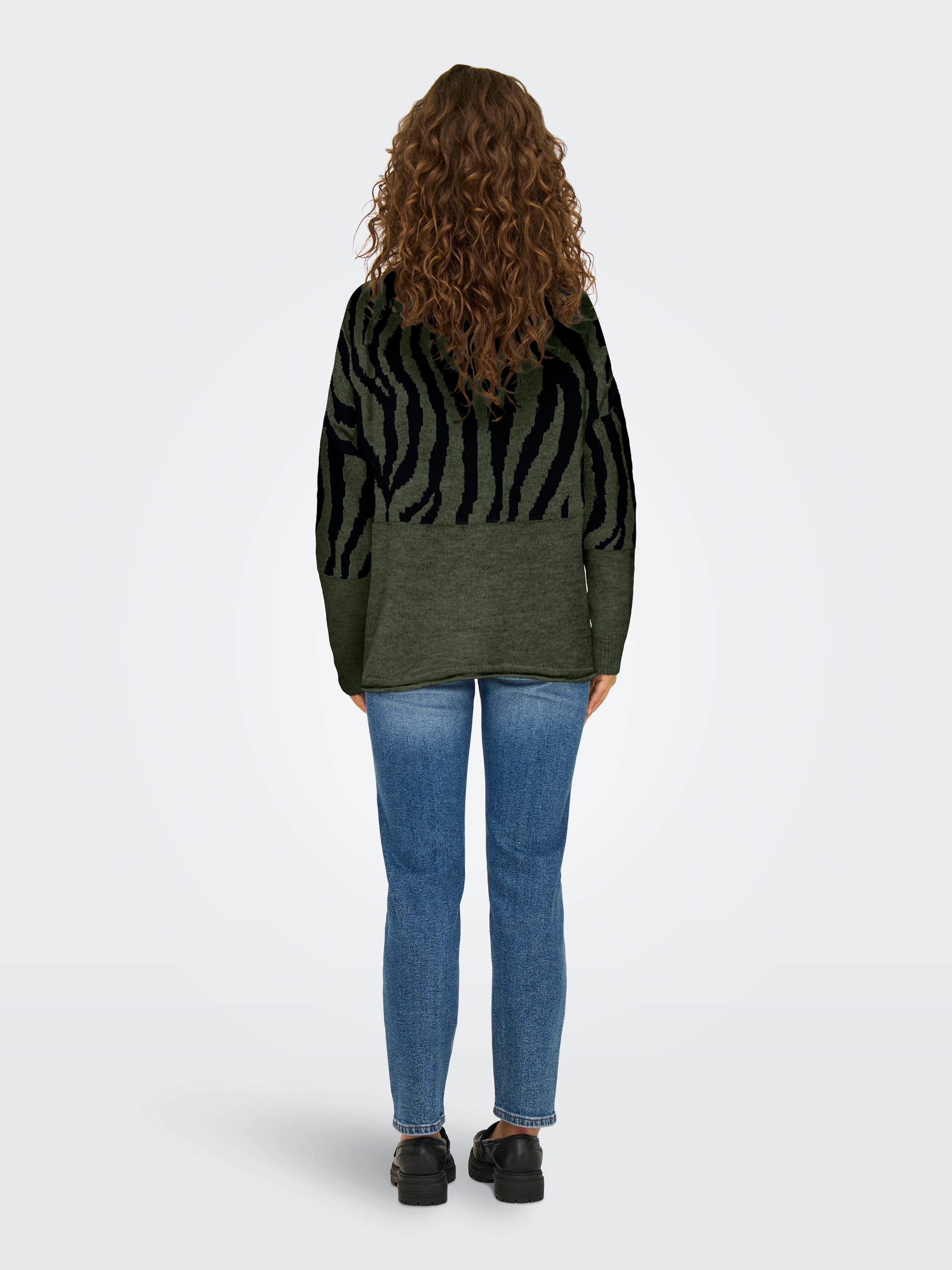 ONLY Rundhalspullover »ONLJADE ANIMAL LS O-NECK NOOS KNT«