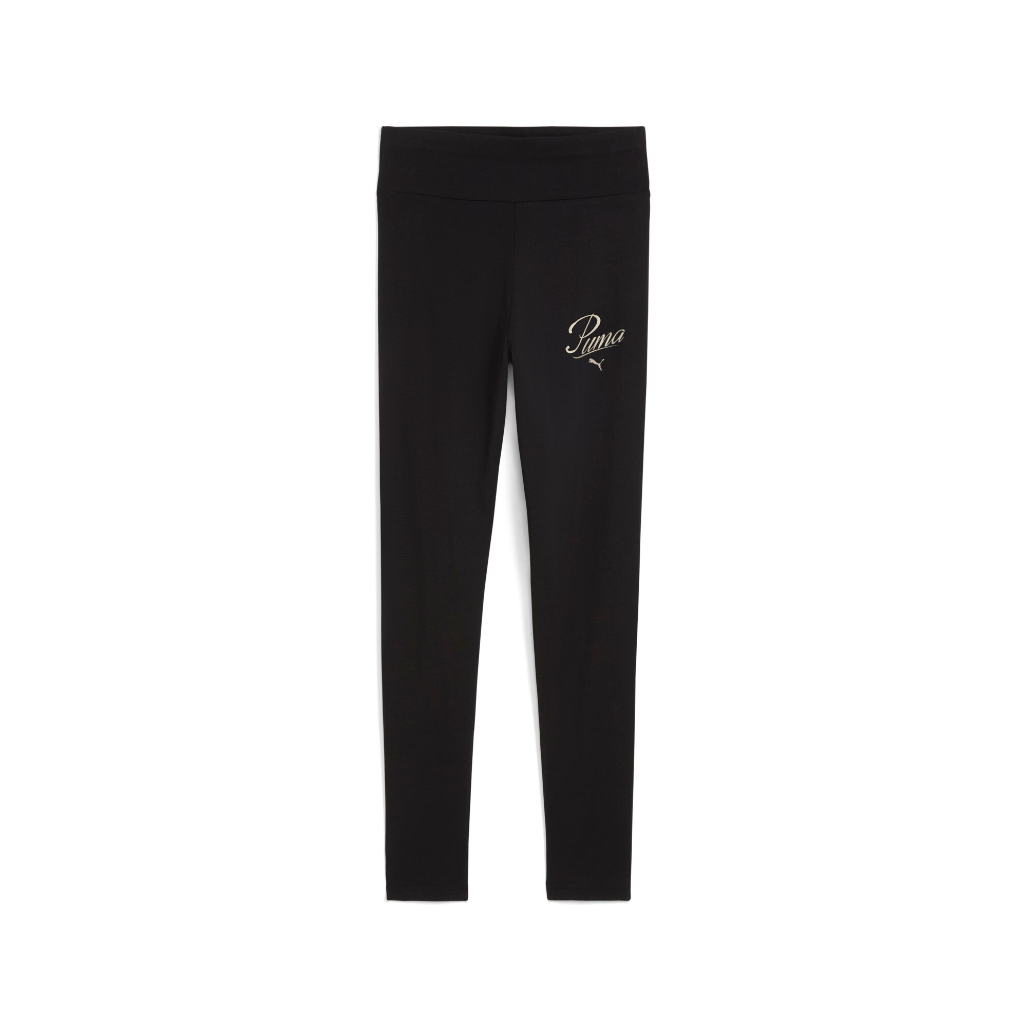 Image of PUMA Leggings "ESS SCRIPT HIGH-WAIST LEGGINGS G" sportlicher Look, aus Baumwolle und Elasthan, pflegeleicht