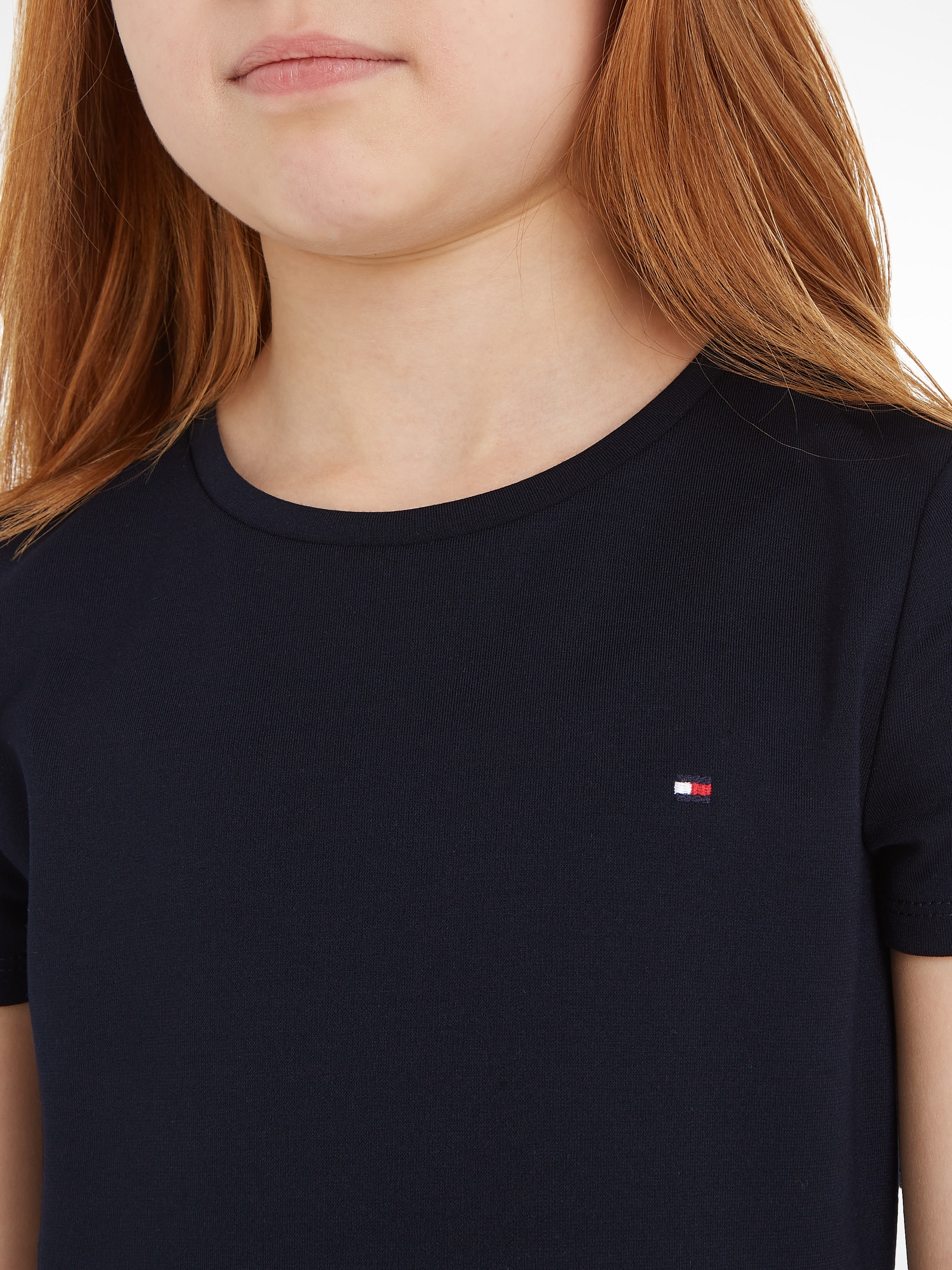 Tommy Hilfiger Jerseykleid »ESSENTIAL SKATER DRESS«, mit Markenlabel am Bund