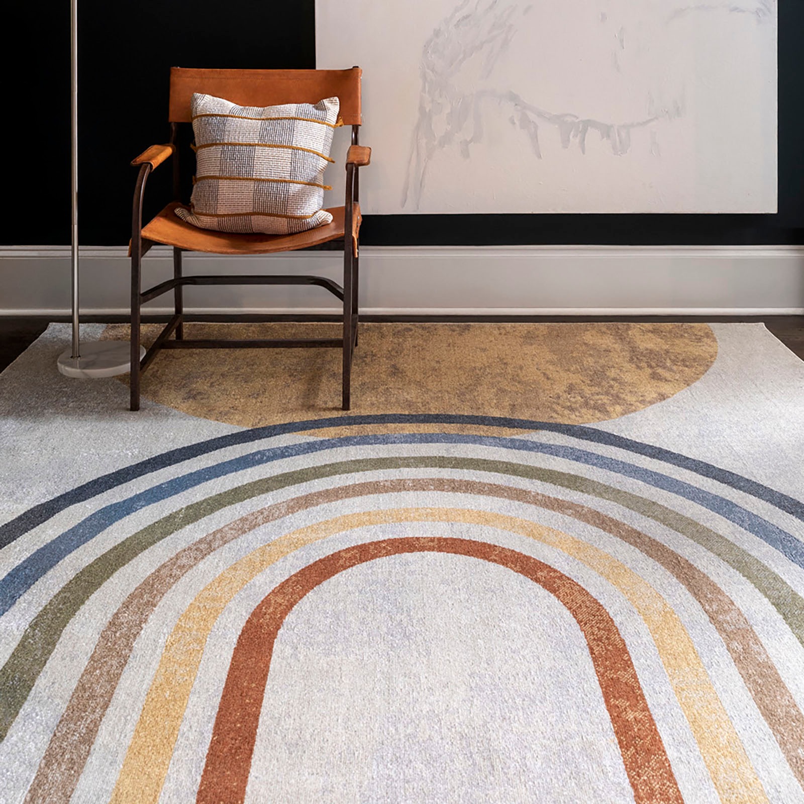 Image of Livabliss Teppich "OZU" rechteckig 5 mm Höhe Maschinenwaschbar, Boho Kurzflor Wohnzimmerteppich, Schlafzimmer