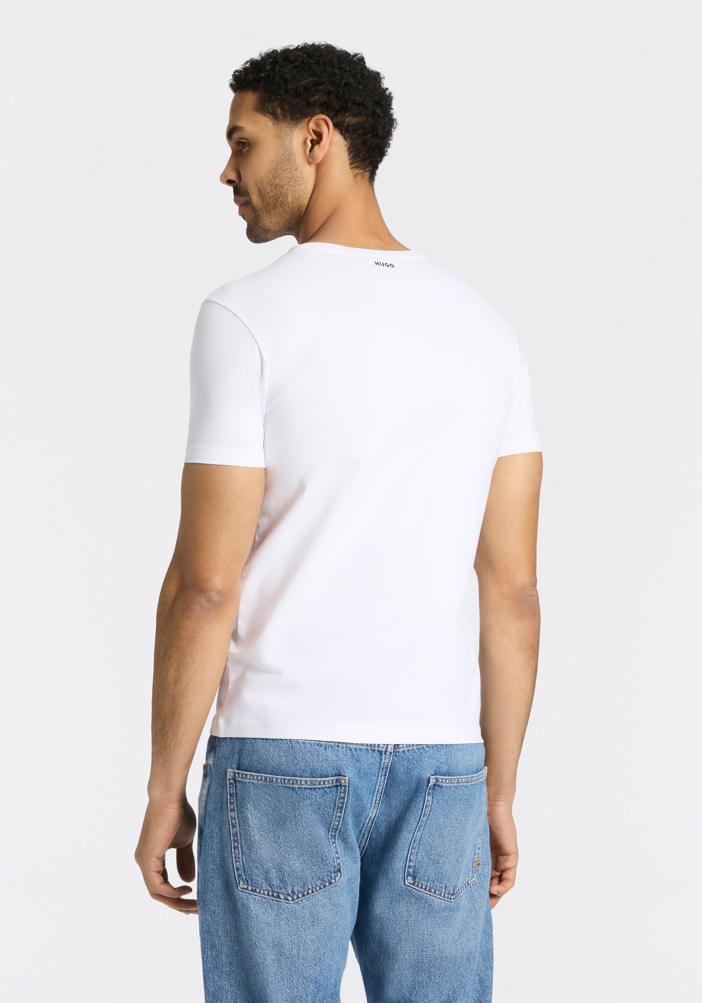 HUGO T-shirt »HUGO-Round« Paquet, 2er,  Rundhalsausschnitt, Slim-Fit, HUGO Logo-Druck