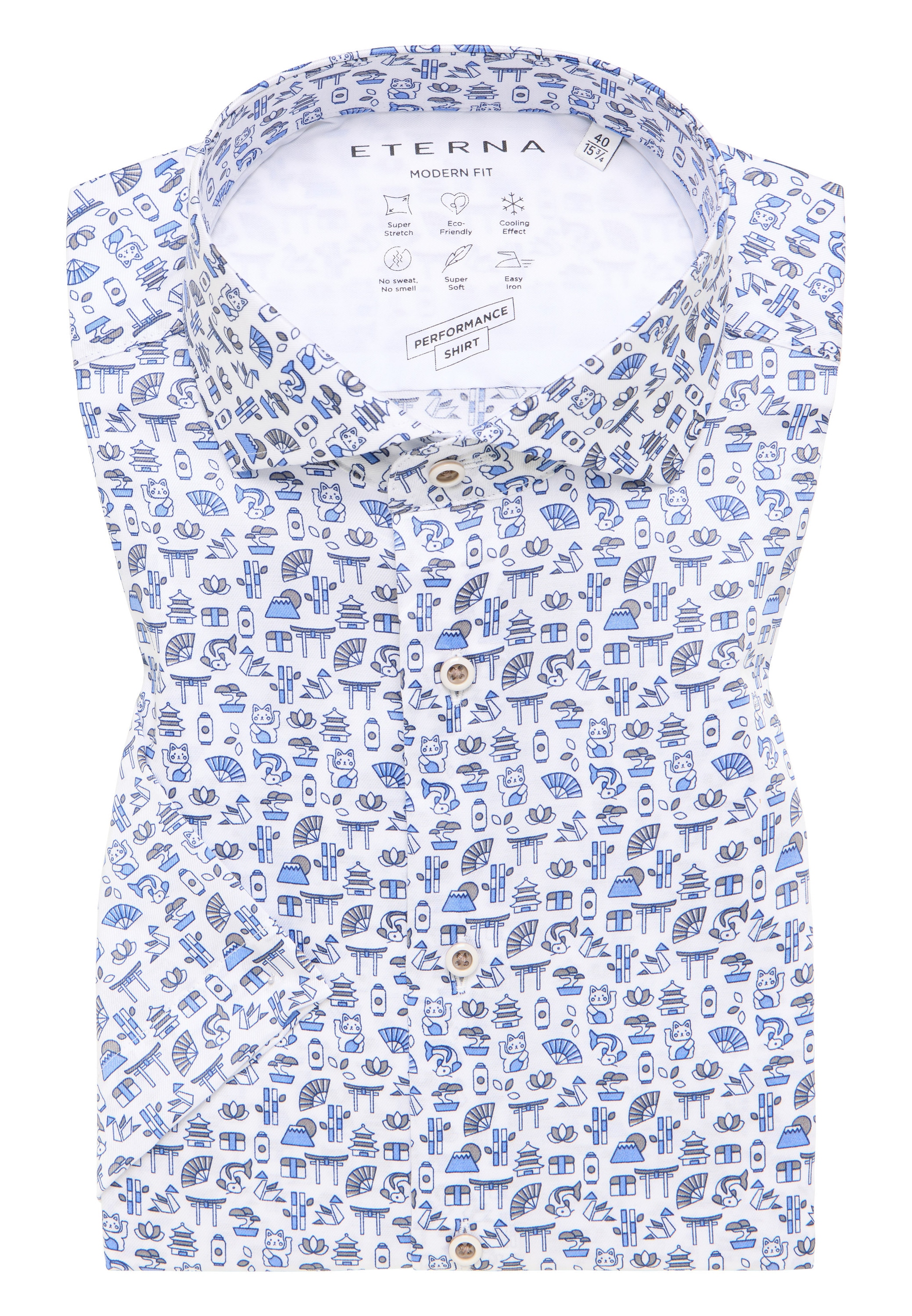 Eterna Kurzarmhemd »MODERN FIT« EASY IRON (bügelleicht)