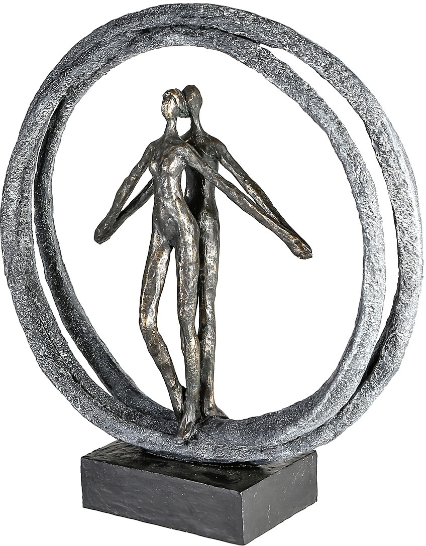 by Polyresin bronzefarben/schwarz«, »Skulptur bronzefarben/grau/schwarz, Gilde Dekofigur im Paar Ring, Casablanca