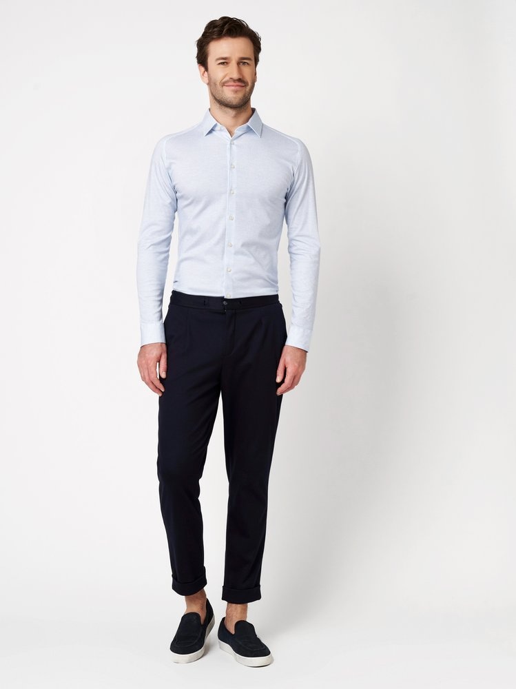 DESOTO Chemise à manches longues »Casual Kent 1/1« chemise en jersey, col Kent, coupe slim