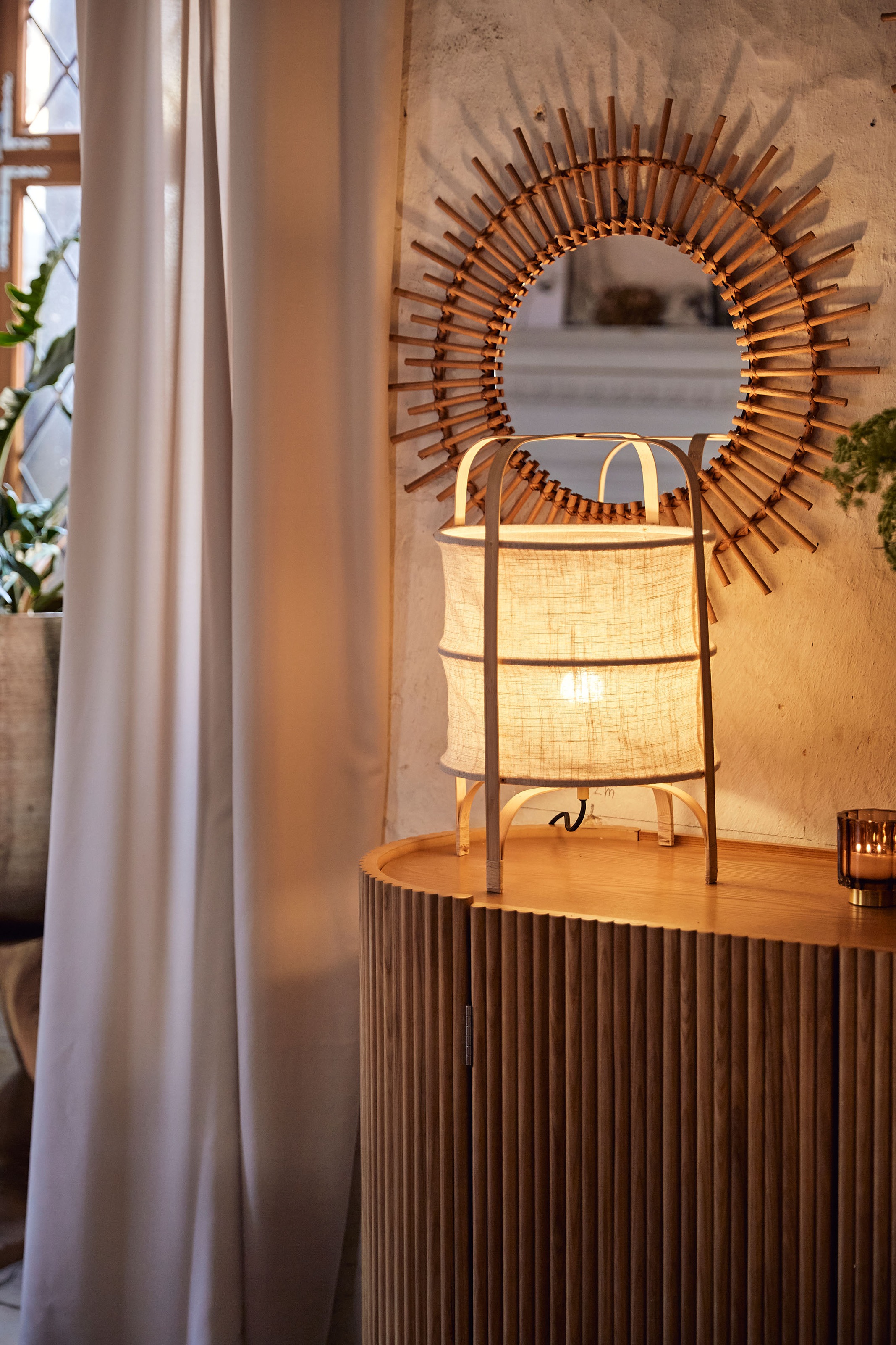 Image of GALA Tischleuchte »McAnany Way«, E27, 1 St., Tischlampe mit Textil Schirm und Holz Rahmen, E27, beige/natur bei Ackermann Versand Schweiz