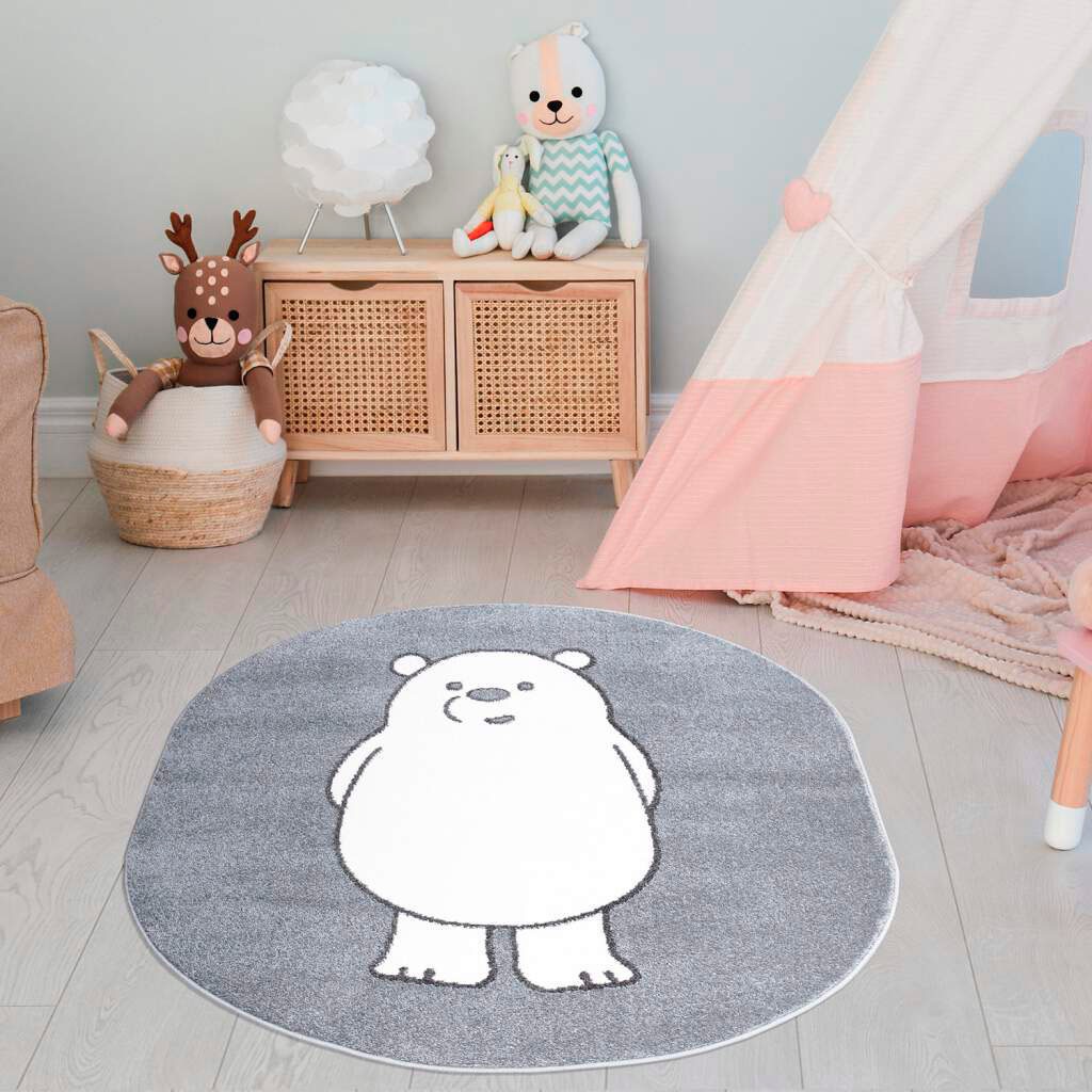 Image of Carpet City Kinderteppich "ANIME923" rechteckig 11 mm Höhe Kinderzimmer Teppich Modern mit Mond, Blumen, Wolken, Creme, Multi