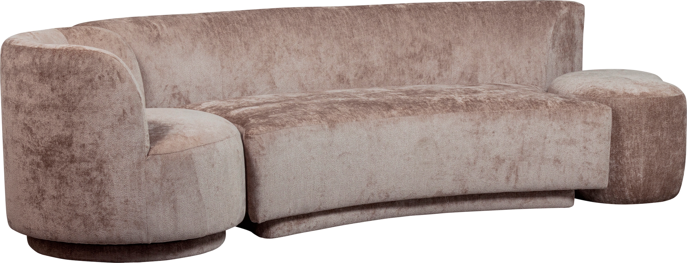 Image of WOOOD Loungesofa "Combi Popular Chenille-Bezug organische Form H 72 x B 290 x T 97 cm" mit Sessel und Pouf, Tragkraft 400 kg, Maximale Verschleissfestigkeit
