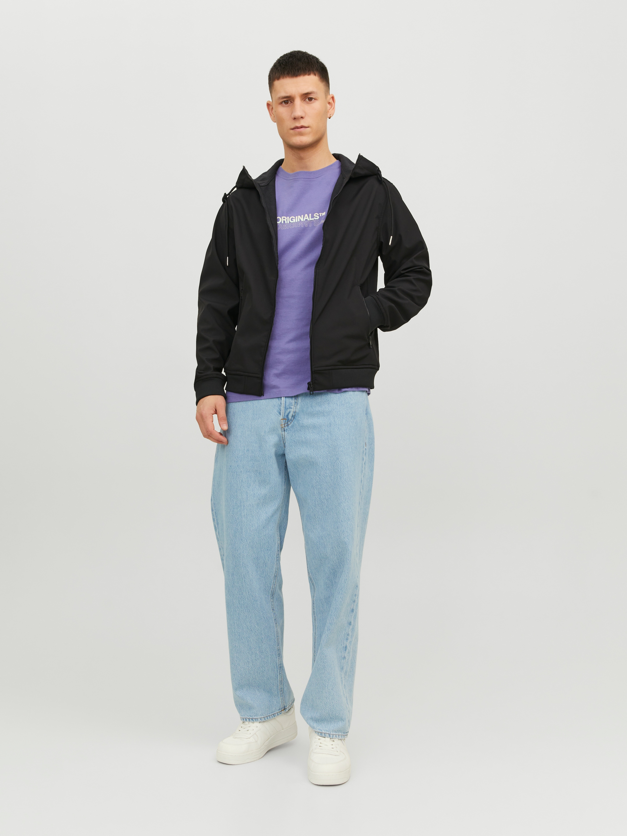 Jack & Jones Veste softshell »JJEBASIC mit wasserabweisender Funktion« avec capuche fibre synthétique, coupe régulière