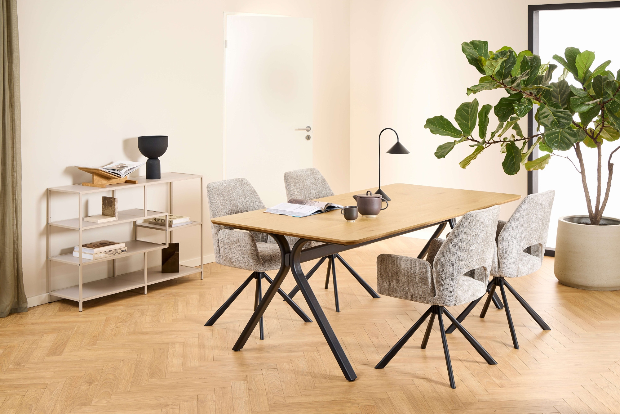 ACTONA GROUP Bücherregal »Seaford - Mehrzweckregal & Raumteiler, modern, Metall« 114x35x78 cm,  Asymmetrisch, stabil & viel Stauraum, zeitloses Design, 6 Regalböden