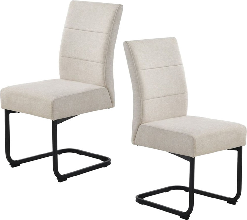 Jockenhöfer Gruppe Ensemble de bancs d'angle »Tisch, Bank und 2 Stühle, Taschenfederkern« Ensemble, 4 tlg. Table (140x90cm) noire, banc et chaises anthracite ou beige