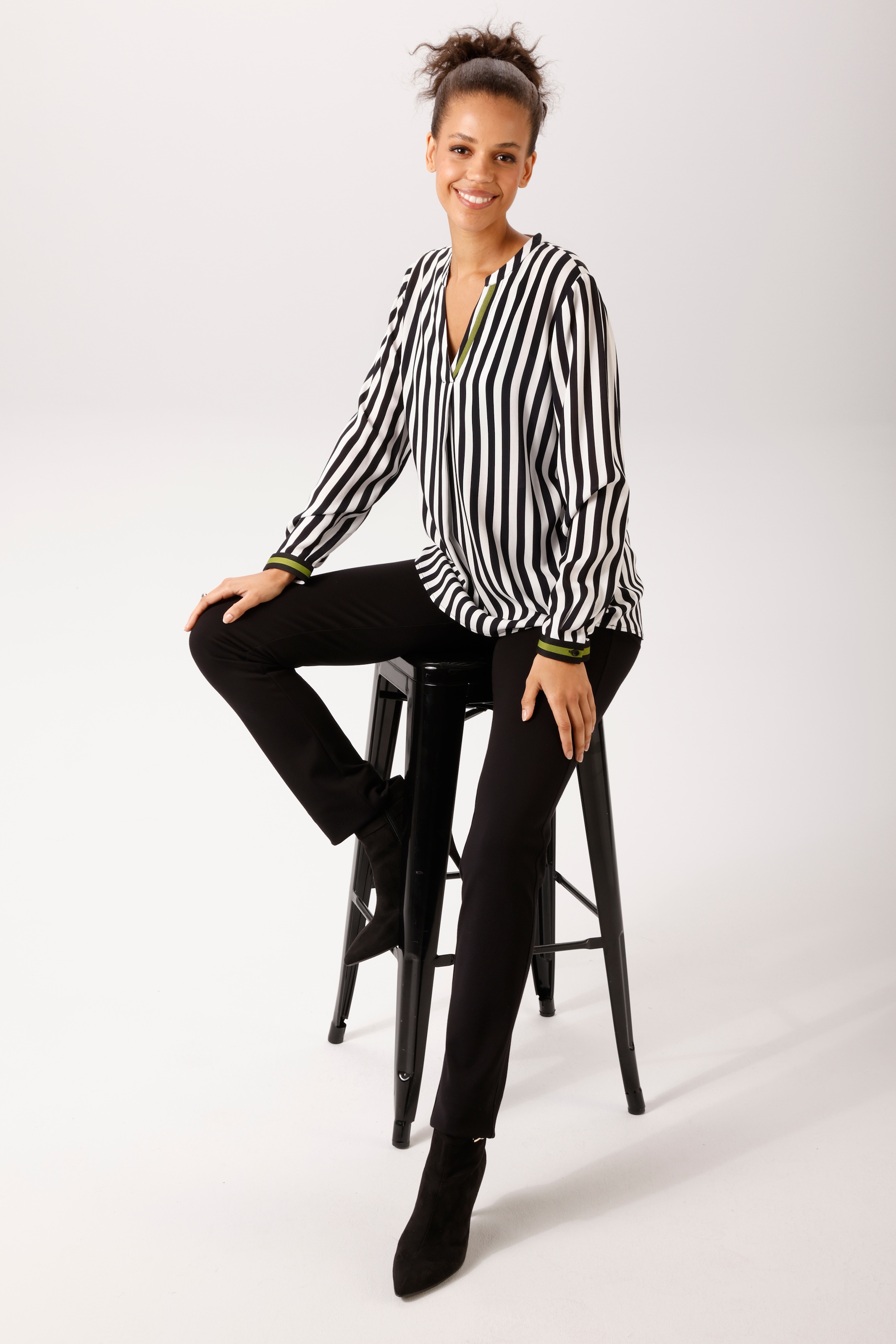 Aniston CASUAL Blouse à enfiler imprimé rayé - NOUVELLE COLLECTION