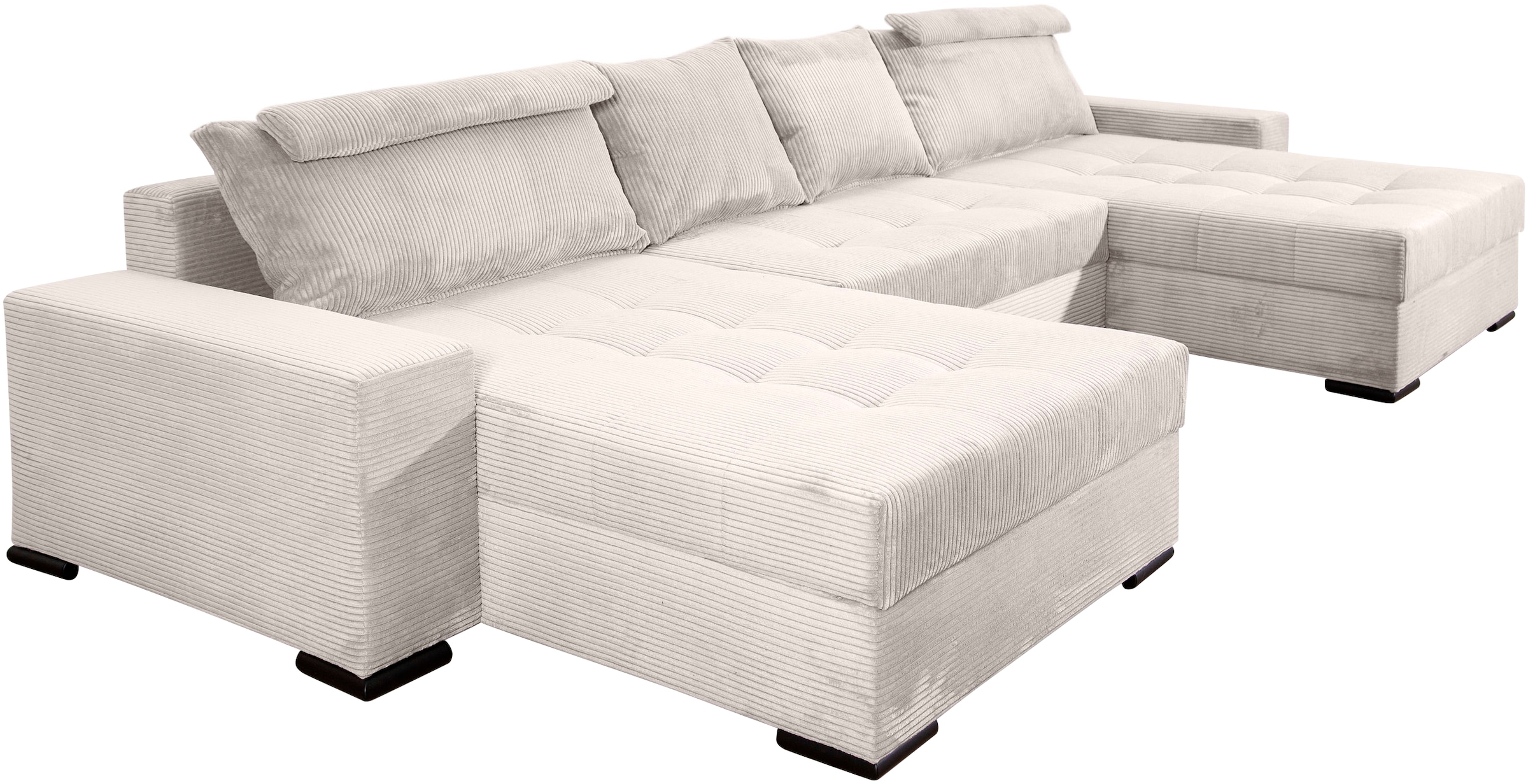 COLLECTION AB Wohnlandschaft »XXXL-Josy Relax U-Form Breite 352 cm, mit 2 gleich grossen Recamieren«, inkl. Bettfunktion, Bettkasten, mit 4 Rückenkissen in zwei Grössen