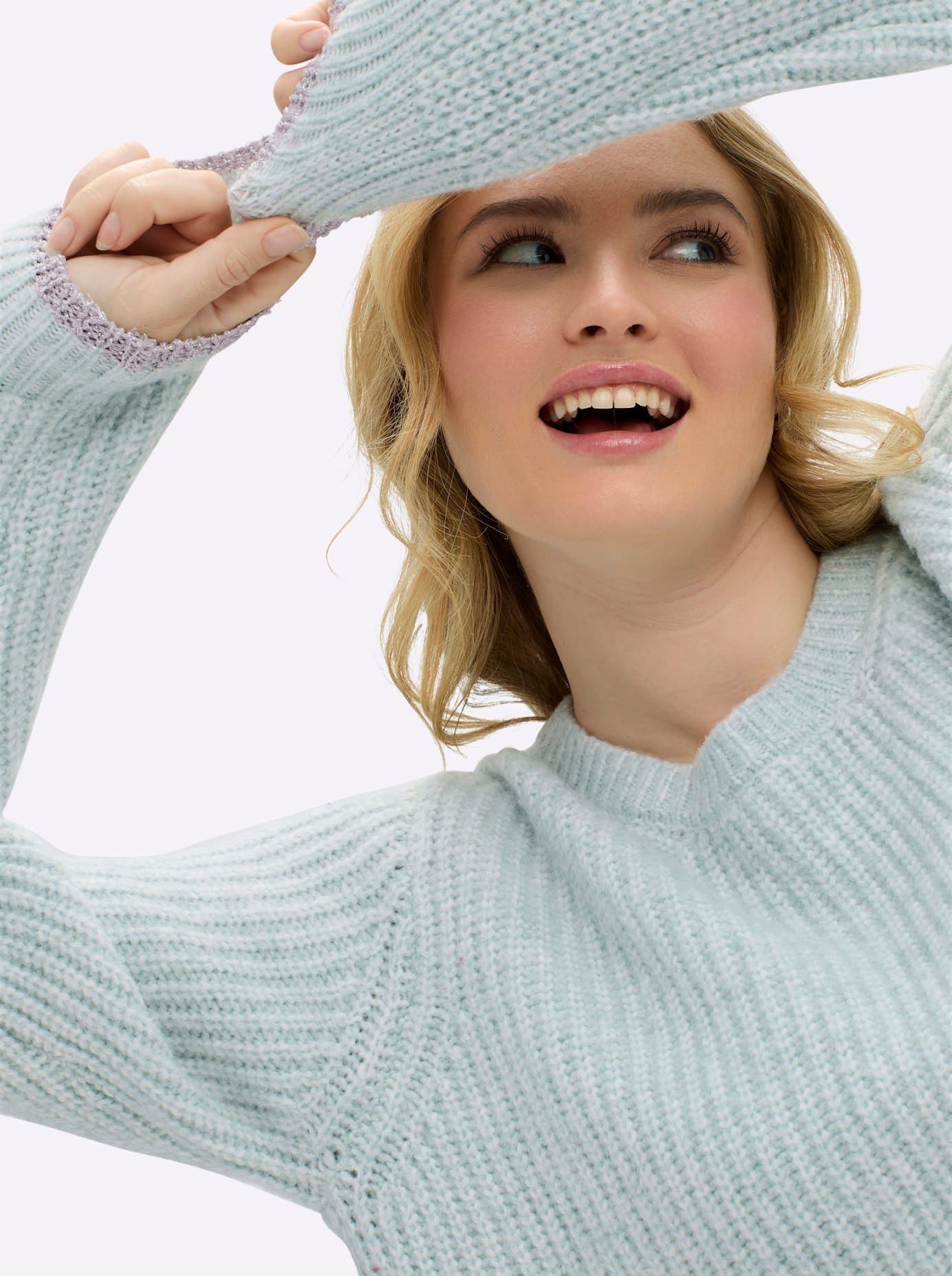 Sheego Pull à col rond »Pullover«