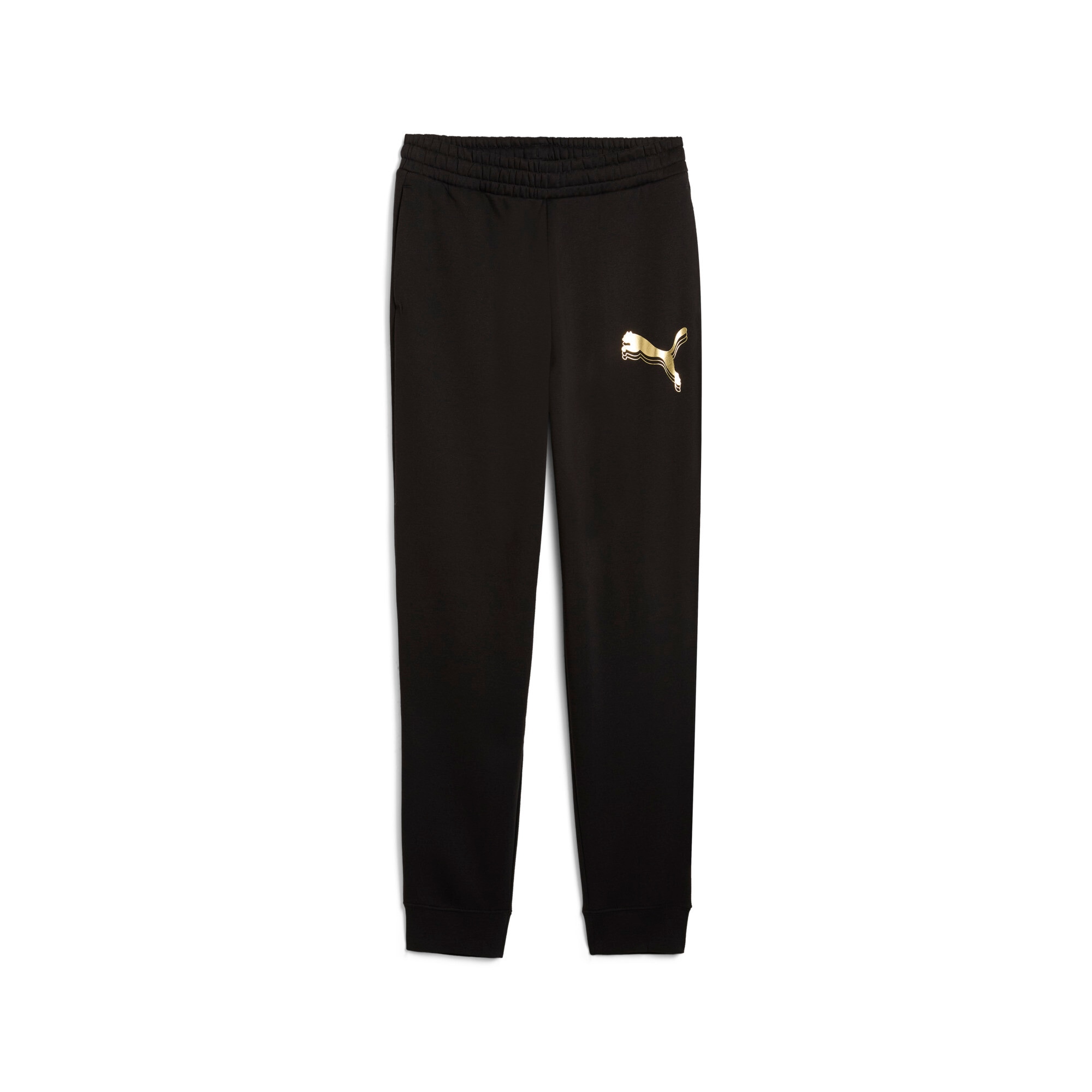 Image of PUMA Trainingshose "ESS METALLIC SWEATPANTS FL" sportlicher Stil, für vielseitige Aktivitäten, mit Nahttaschen