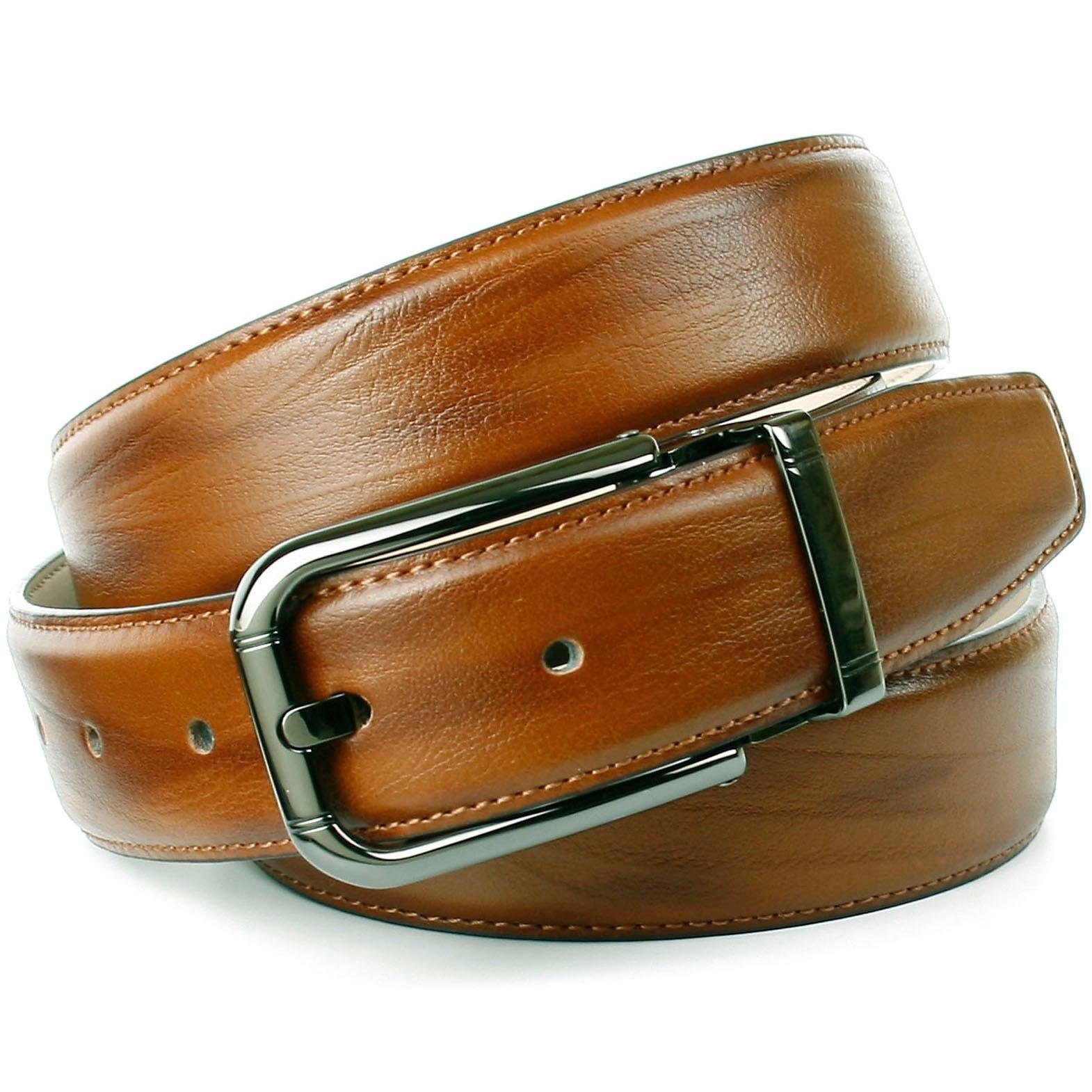 Image of Anthoni Crown Ledergürtel in angesagter Cognac Farbe