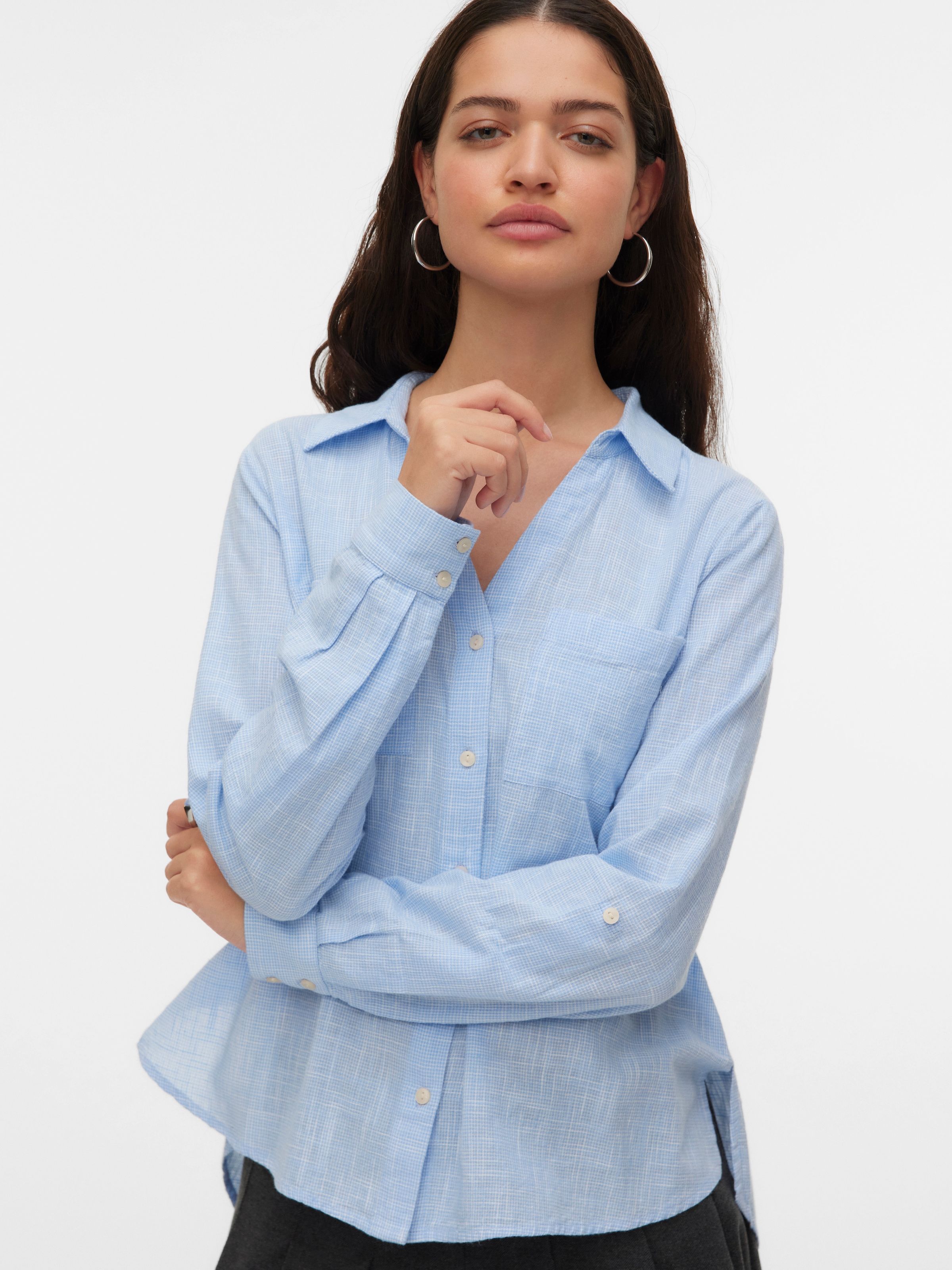 Image of Vero Moda Langarmbluse "VMTHILDE LS SHIRT WVN NOOS" Baumwolle