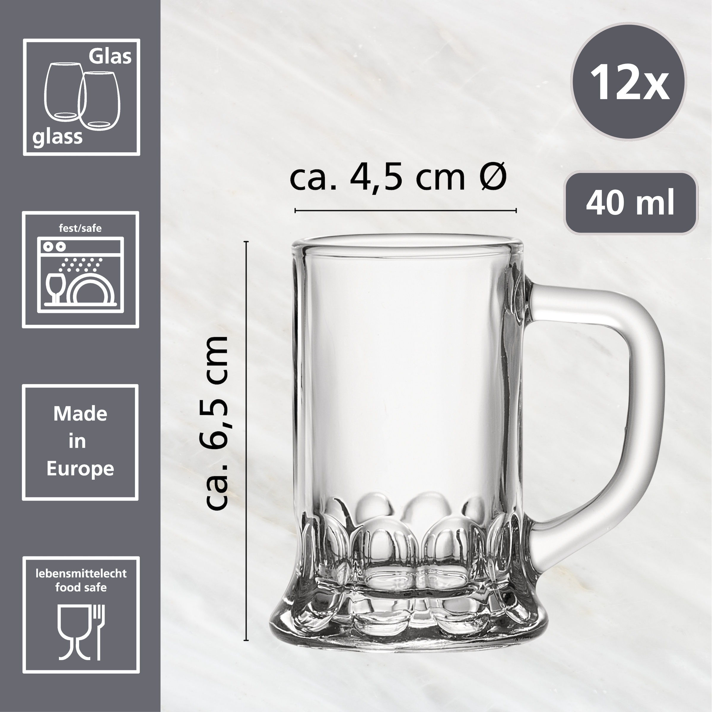 Ritzenhoff & Breker Schnapsglas »Seppl« mit Henkel, je 40 ml